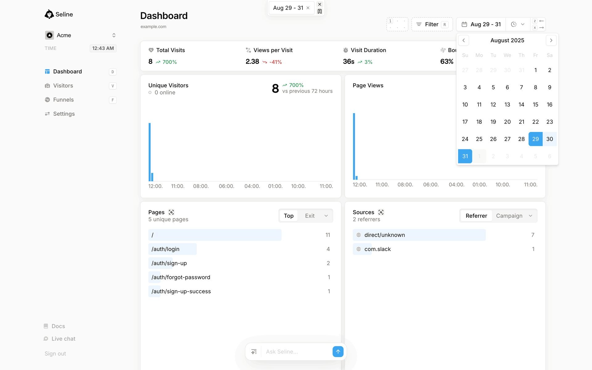 Seline Web Developer Tools interface screenshot 1
