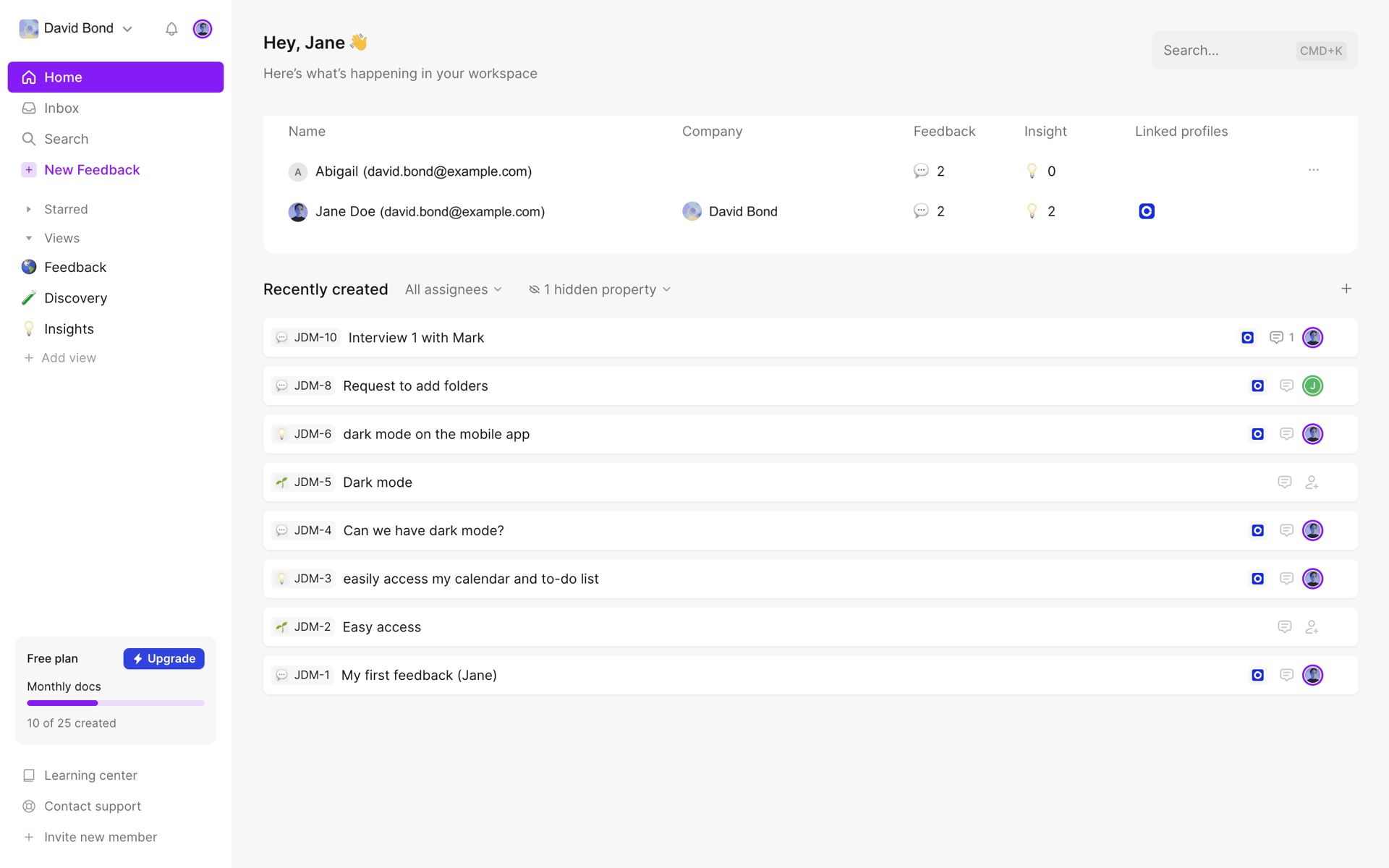 Cycle Web Productivity interface screenshot 1
