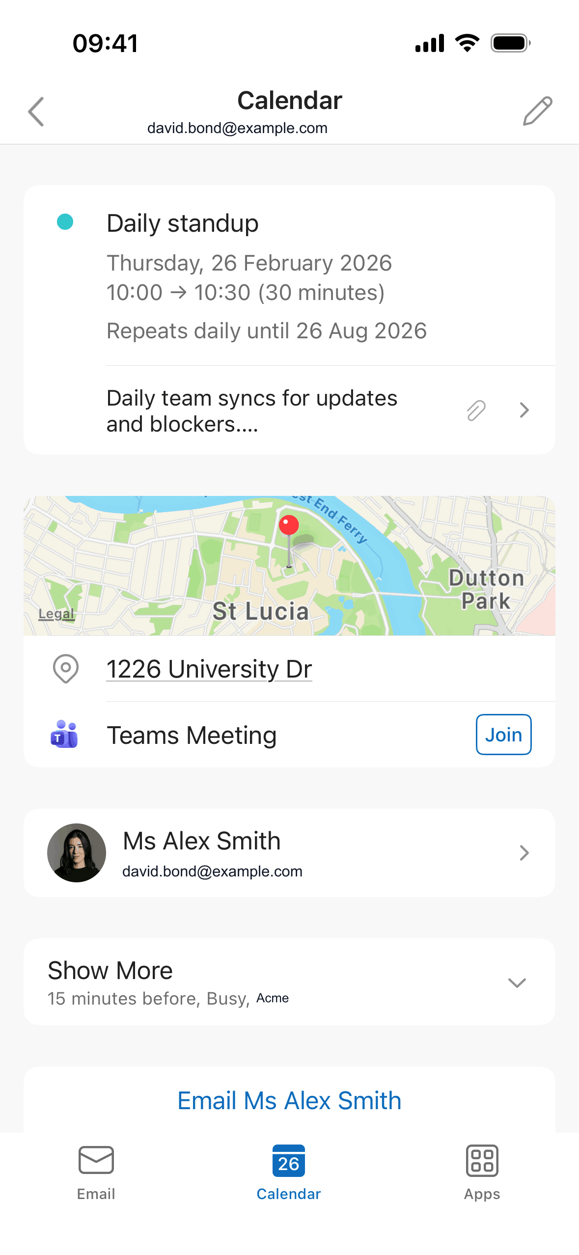 Microsoft Outlook iOS email interface screenshot 2