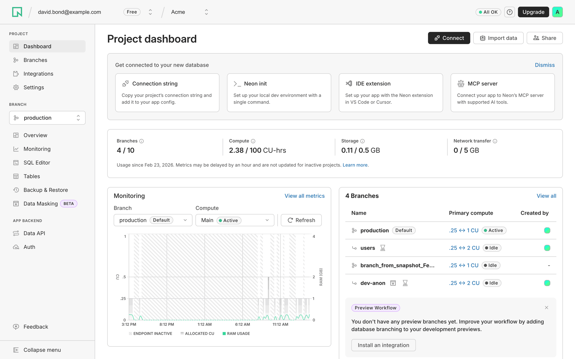 Neon Web Developer Tools interface screenshot 1