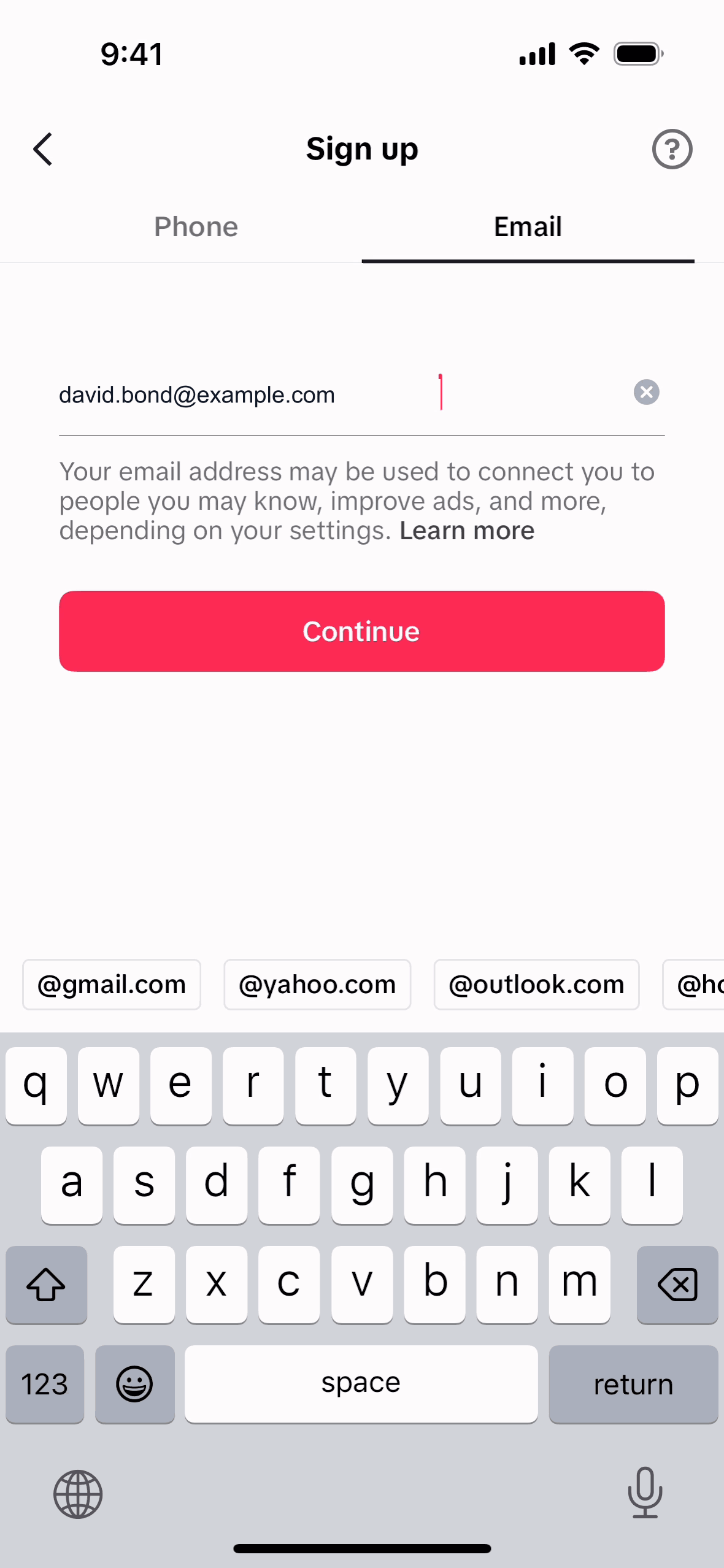 Entertainment app screen 2