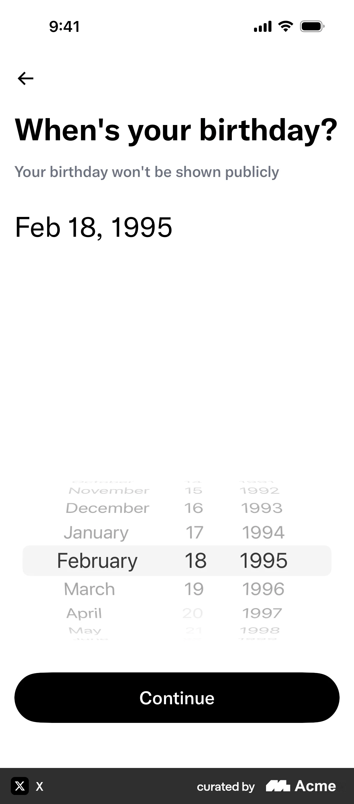 Onboarding on X (ios) screen 4