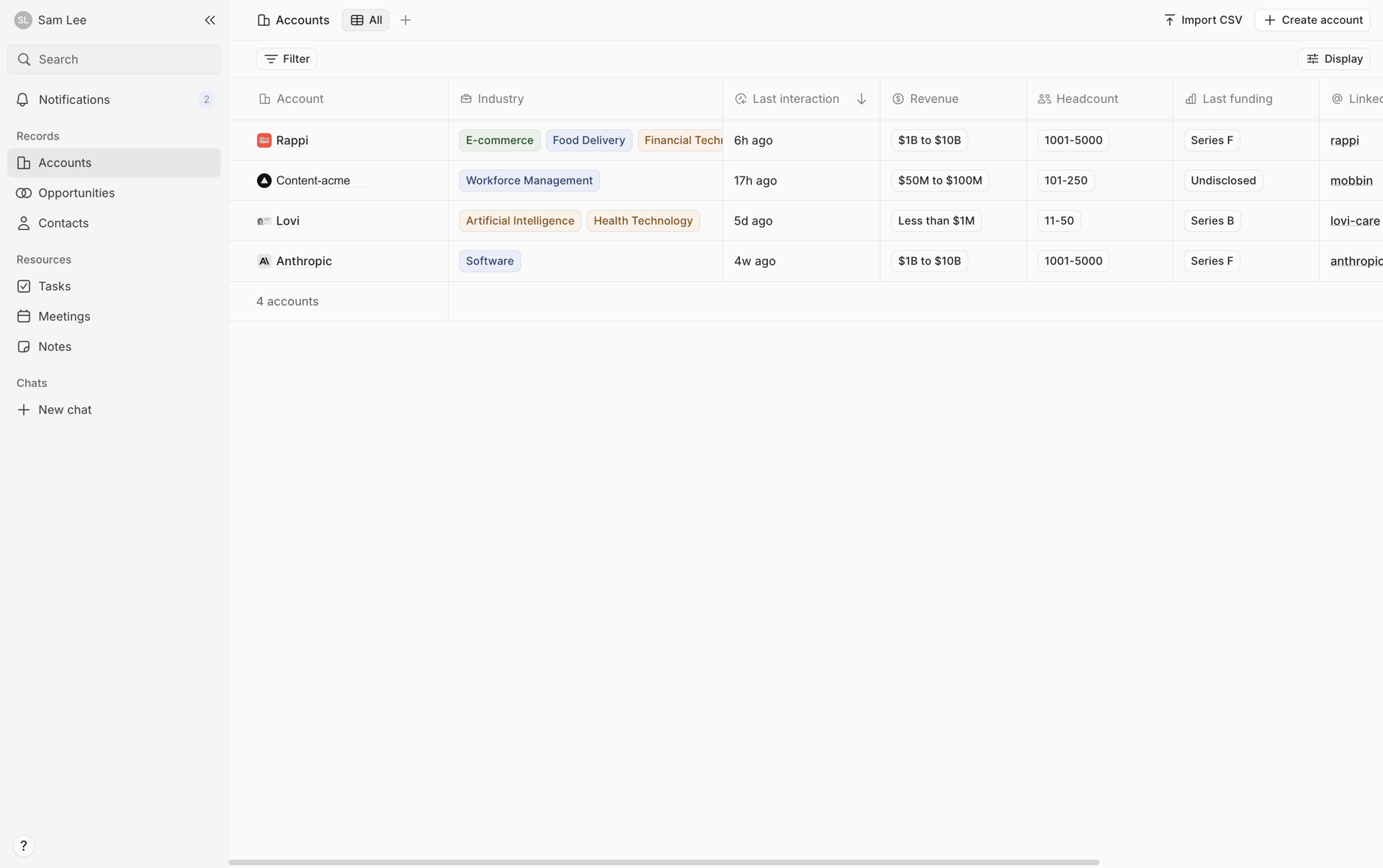 Lightfield Web Business interface screenshot 1