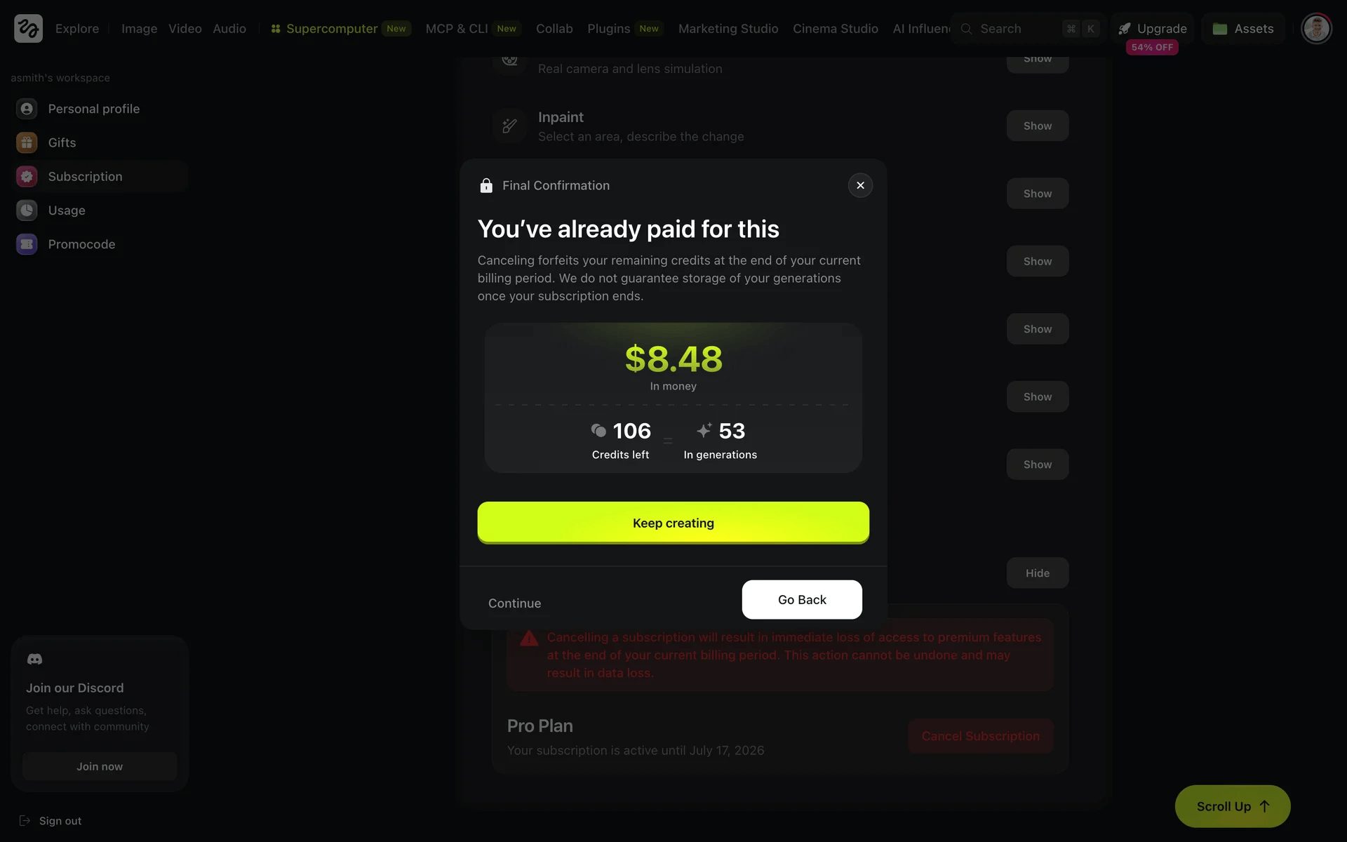Higgsfield screenshot