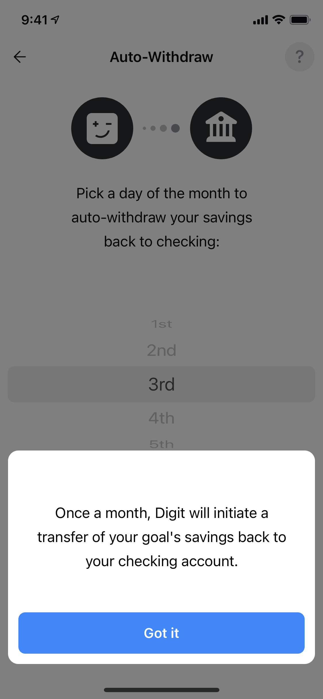 Digit iOS Finance interface screenshot 21