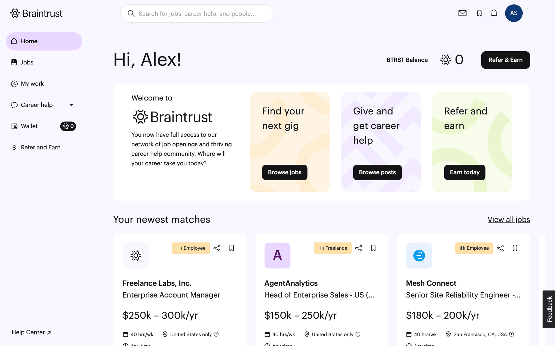 Braintrust Web AI interface screenshot 1