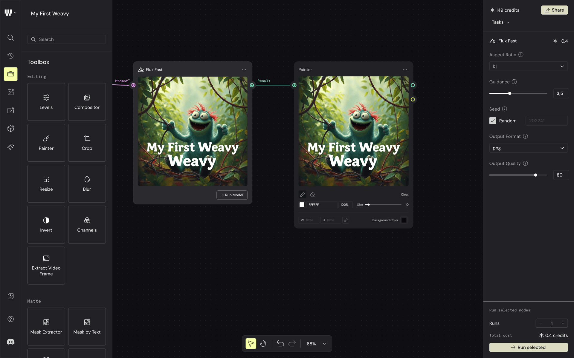 Weavy Web AI interface screenshot 2