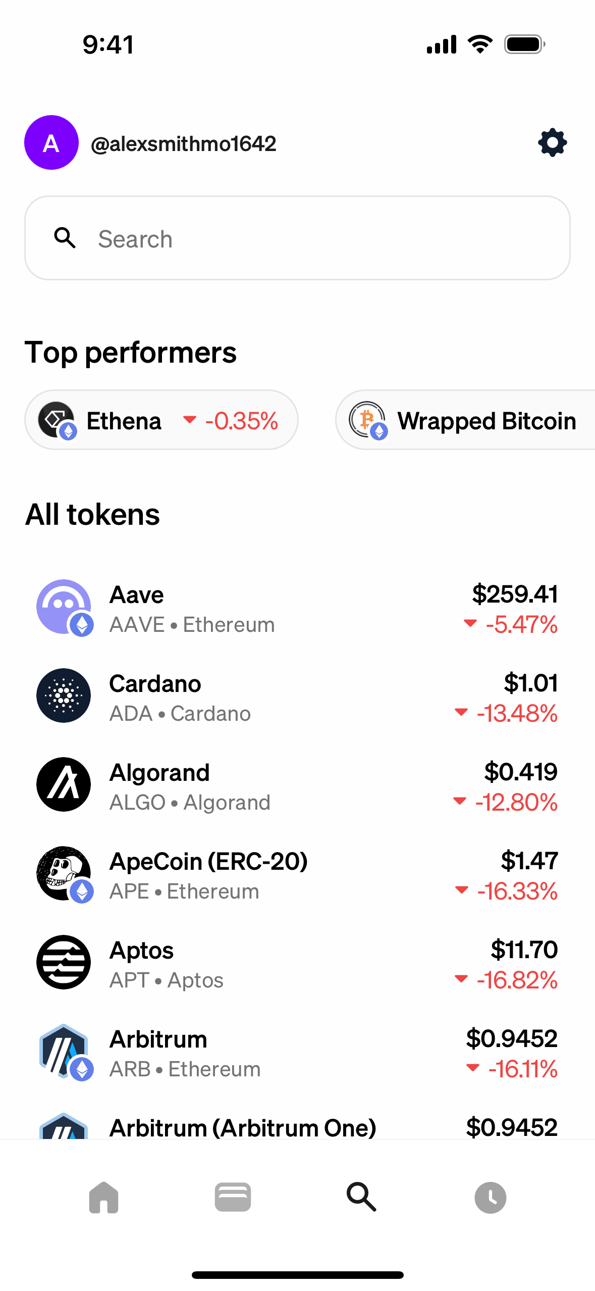 Searching MoonPay on MoonPay (ios) screen 3