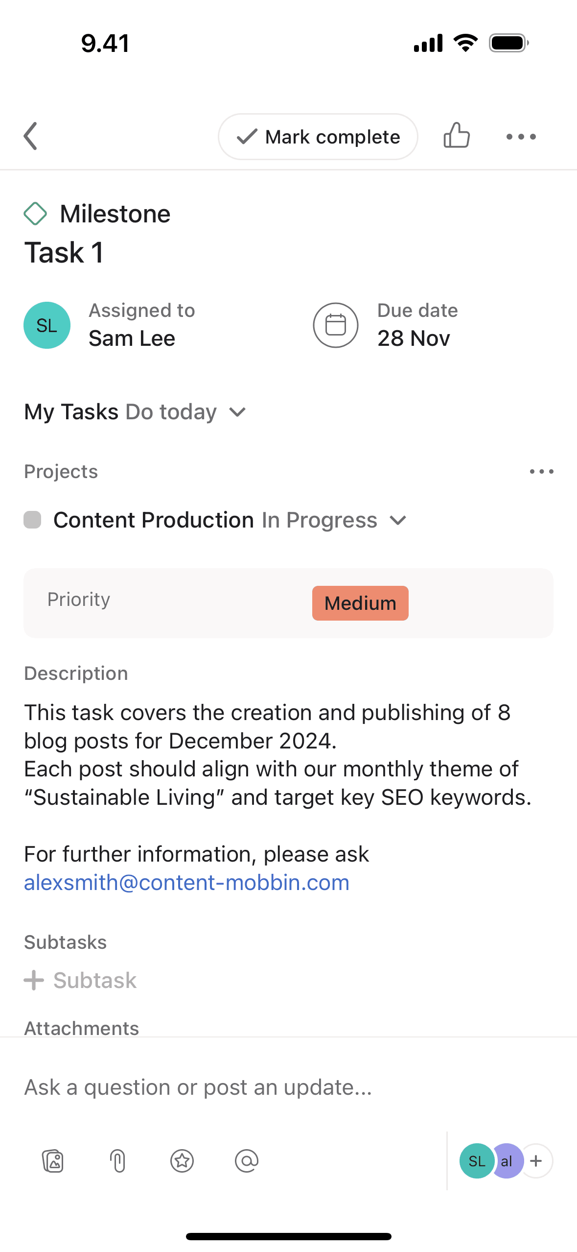 Asana iOS Business interface screenshot 21