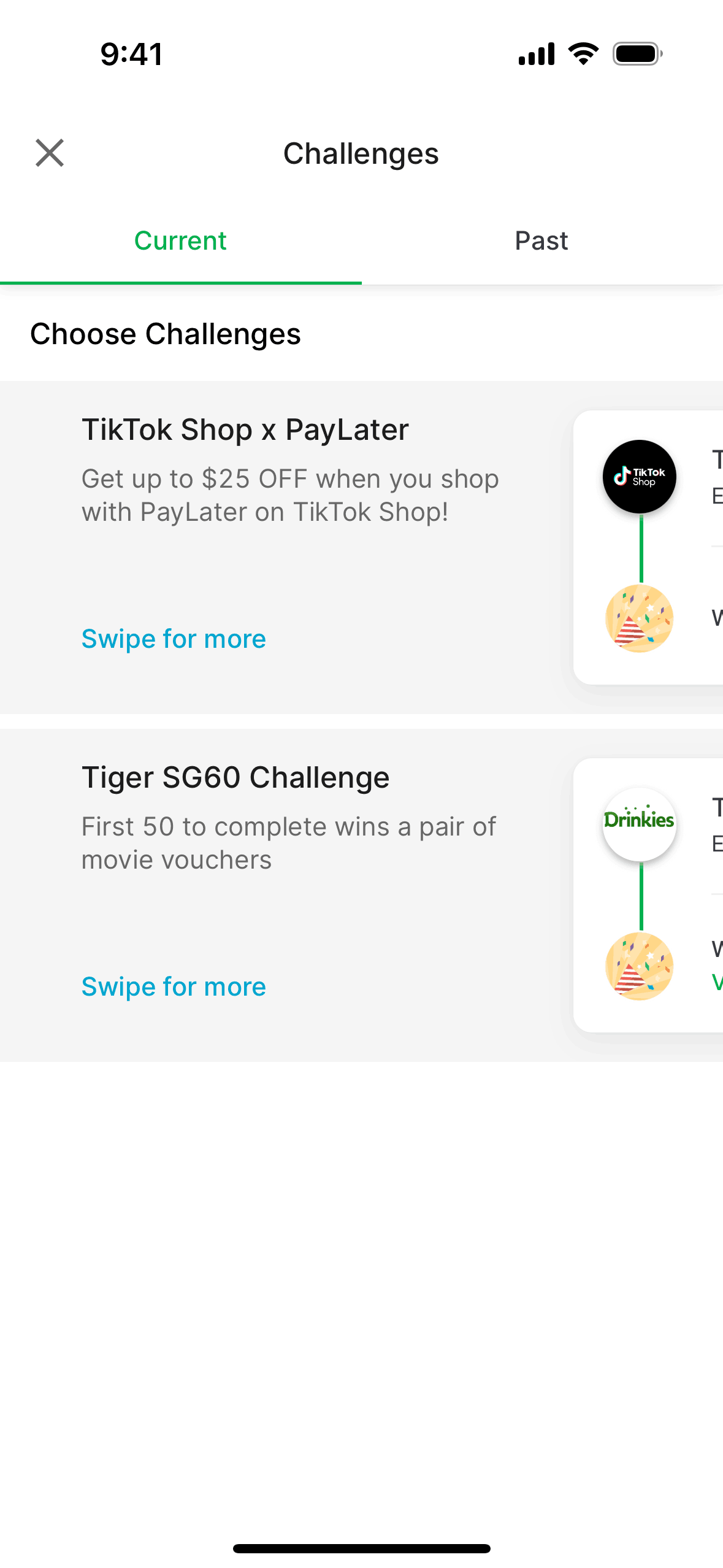 Grab iOS app screen