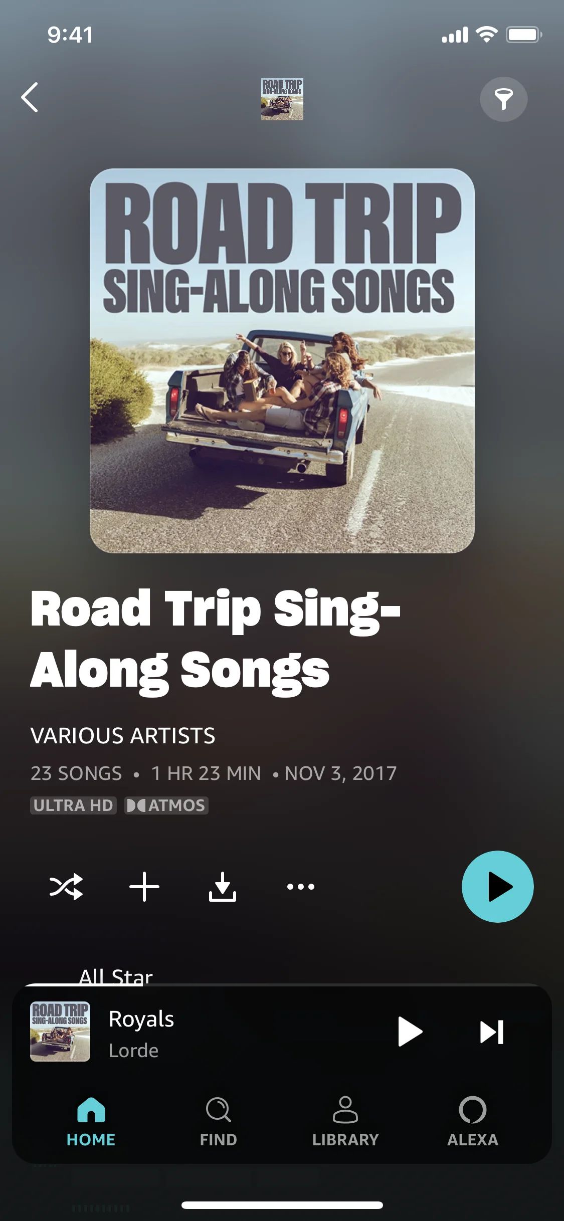 View album on Amazon Music (ios) screen 2