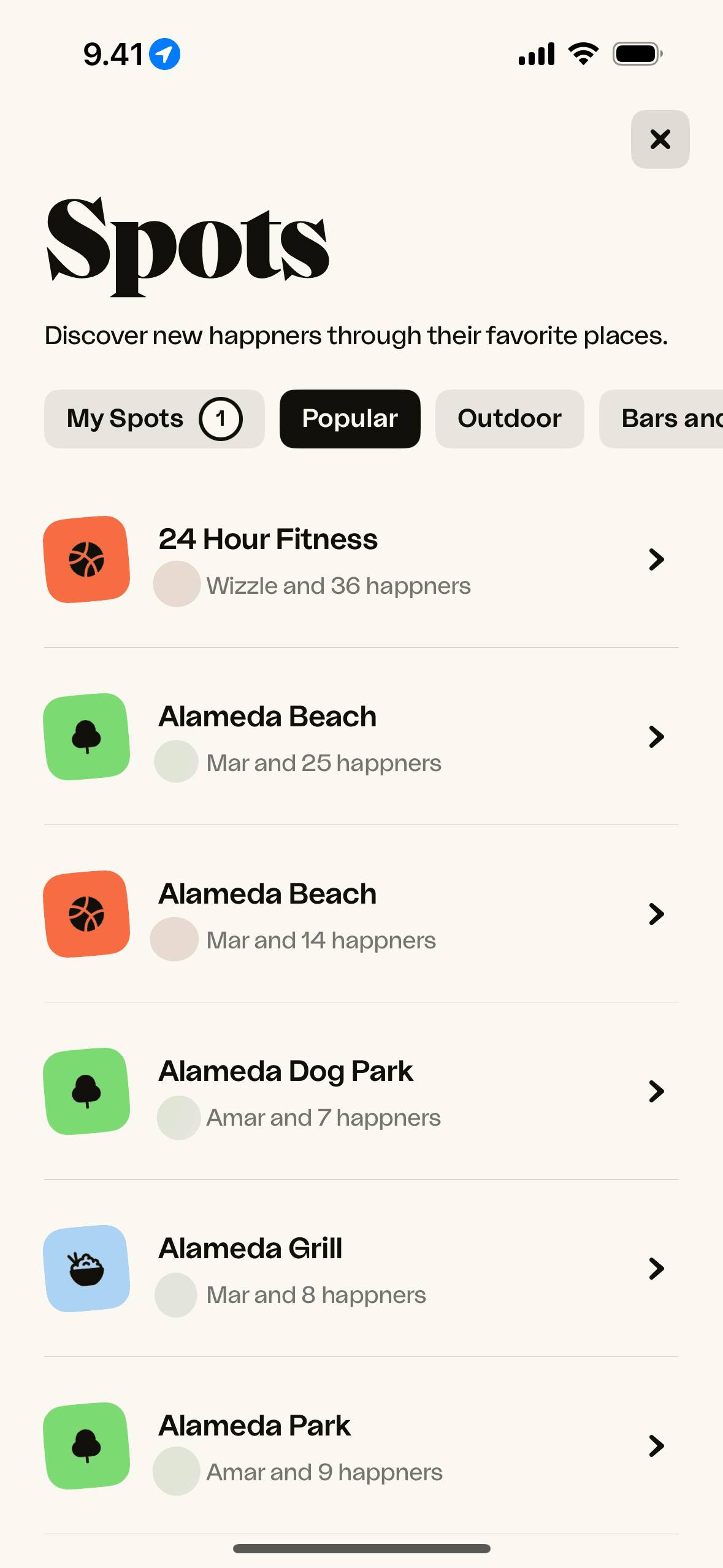 happn iOS Lifestyle interface screenshot 1