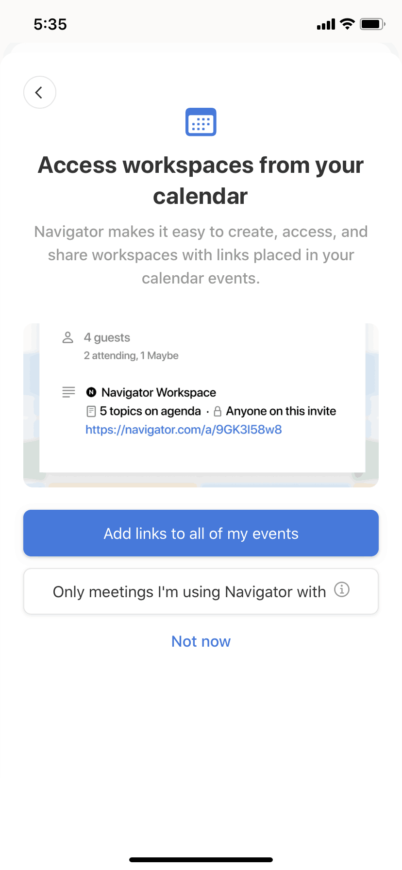 Navigator iOS Productivity interface screenshot 11