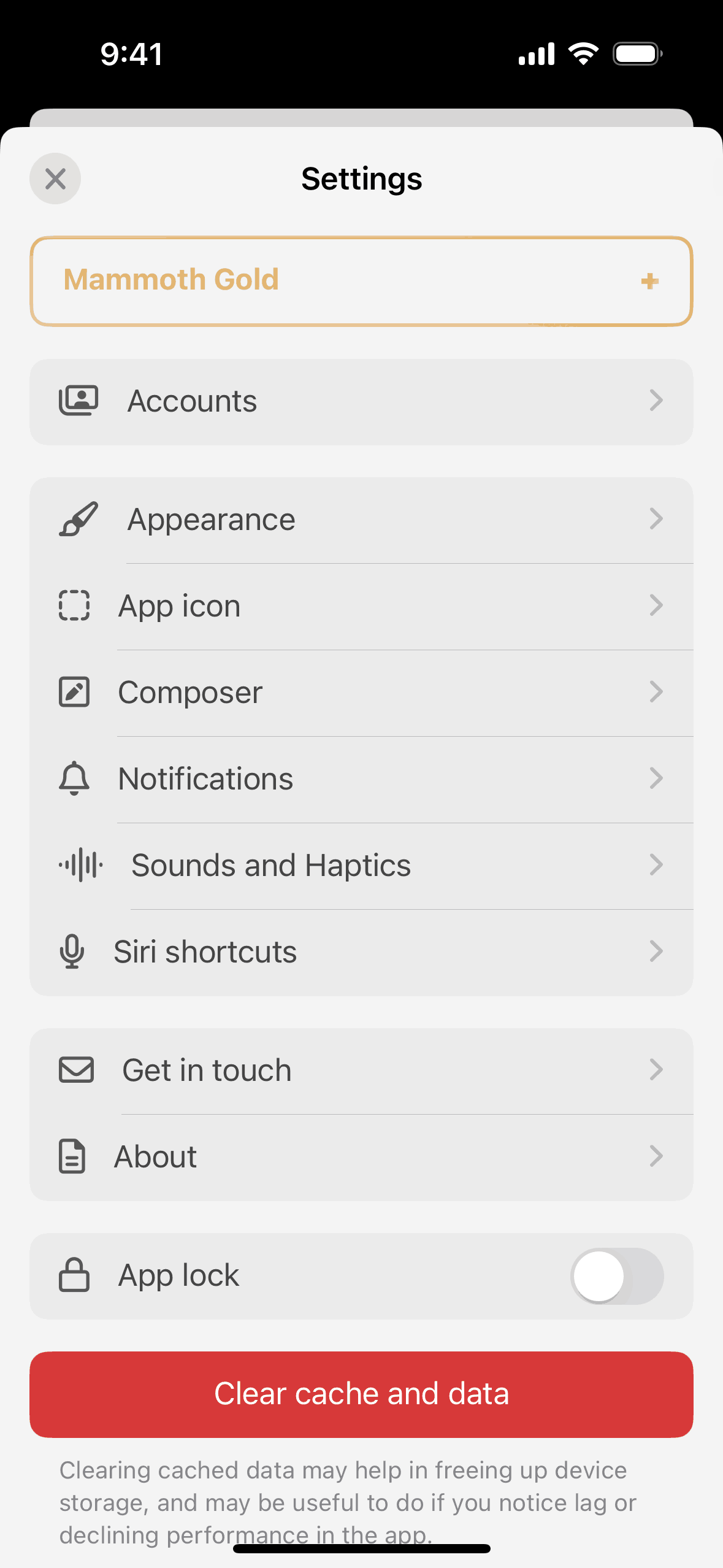 Mammoth iOS Social Networking interface screenshot 8