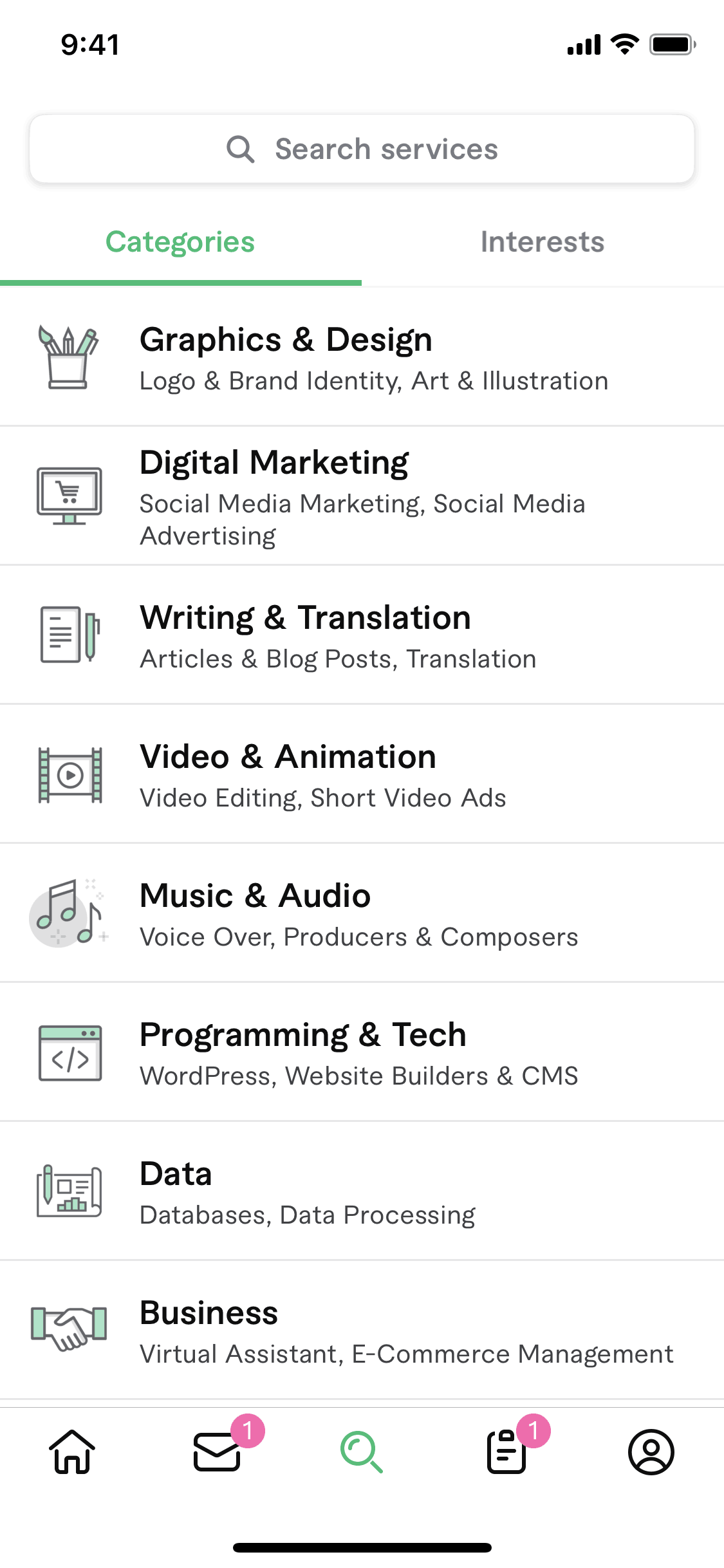 Fiverr iOS Business interface screenshot 3