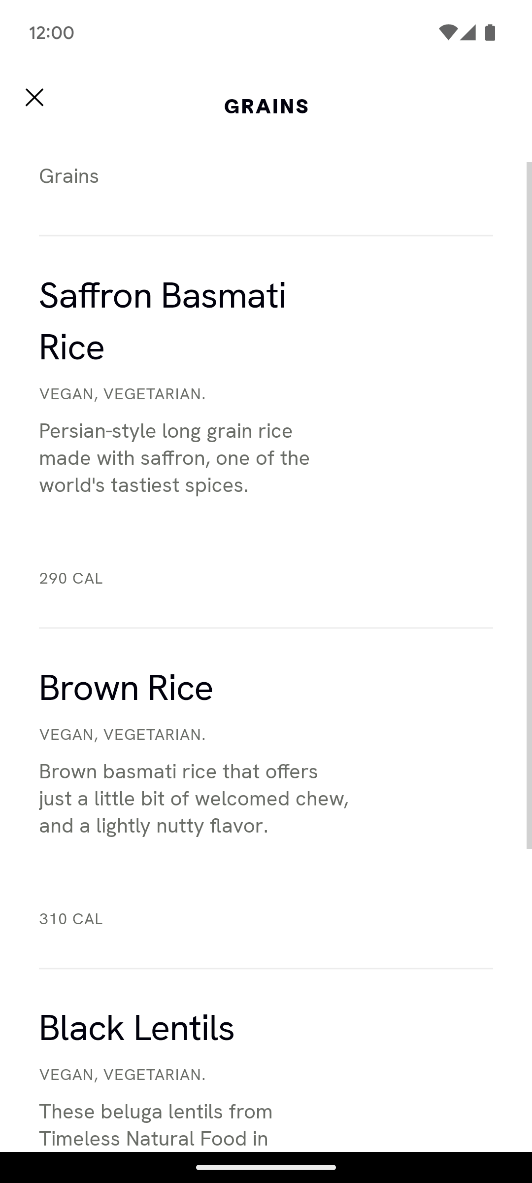 CAVA Android Food & Drink interface screenshot 19