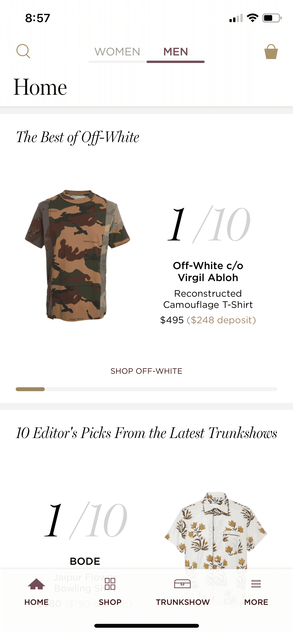 Moda Operandi iOS Shopping interface screenshot 3