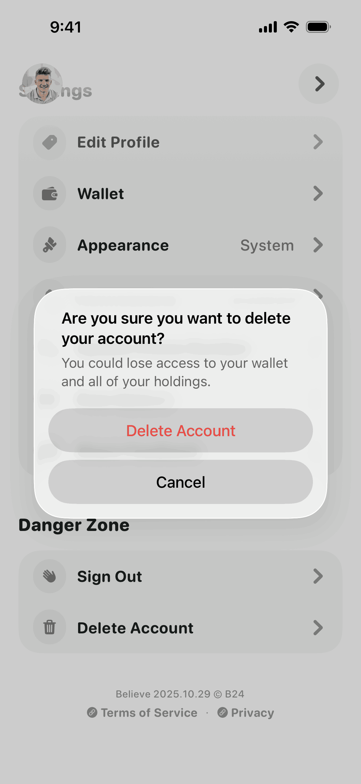 Believe iOS Finance interface screenshot 22