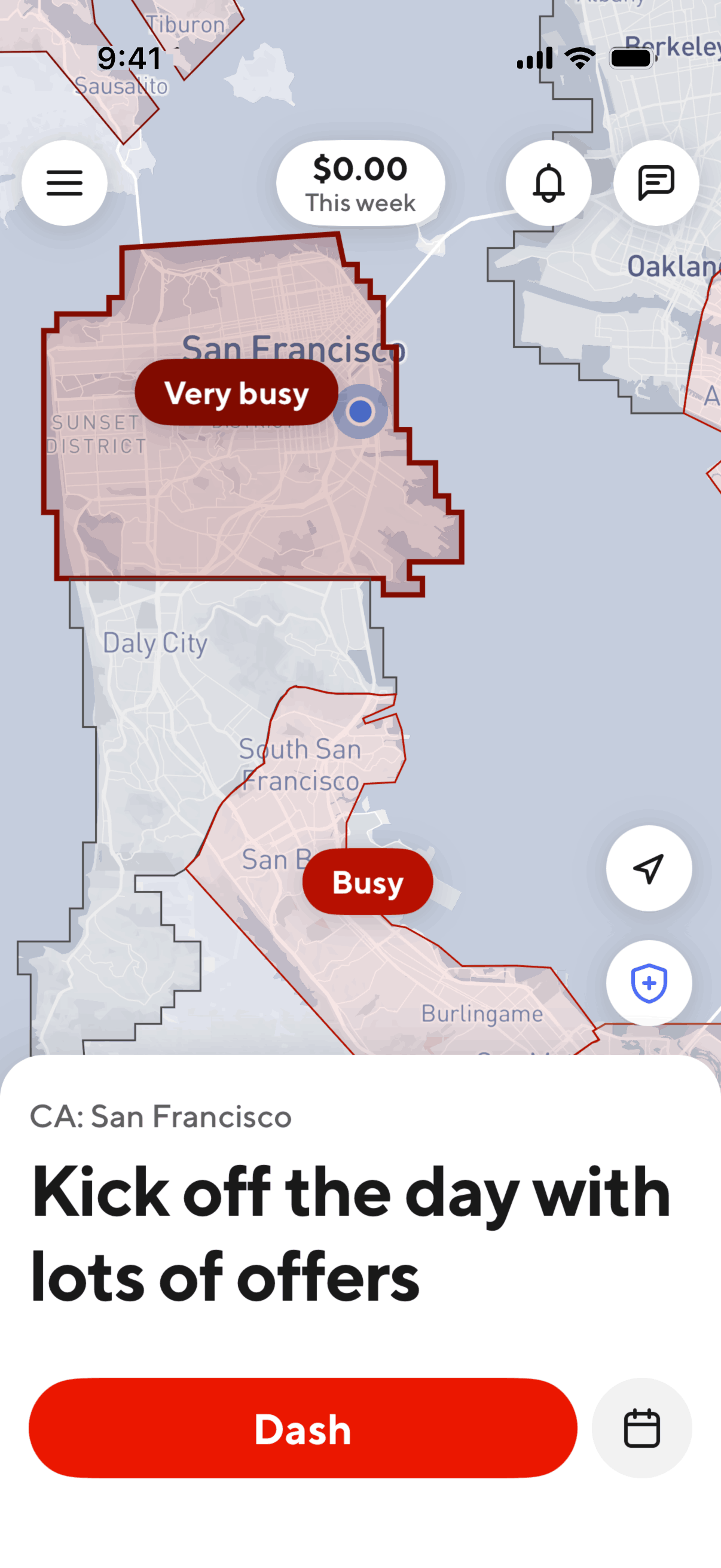 DoorDash Dasher iOS Business interface screenshot 1