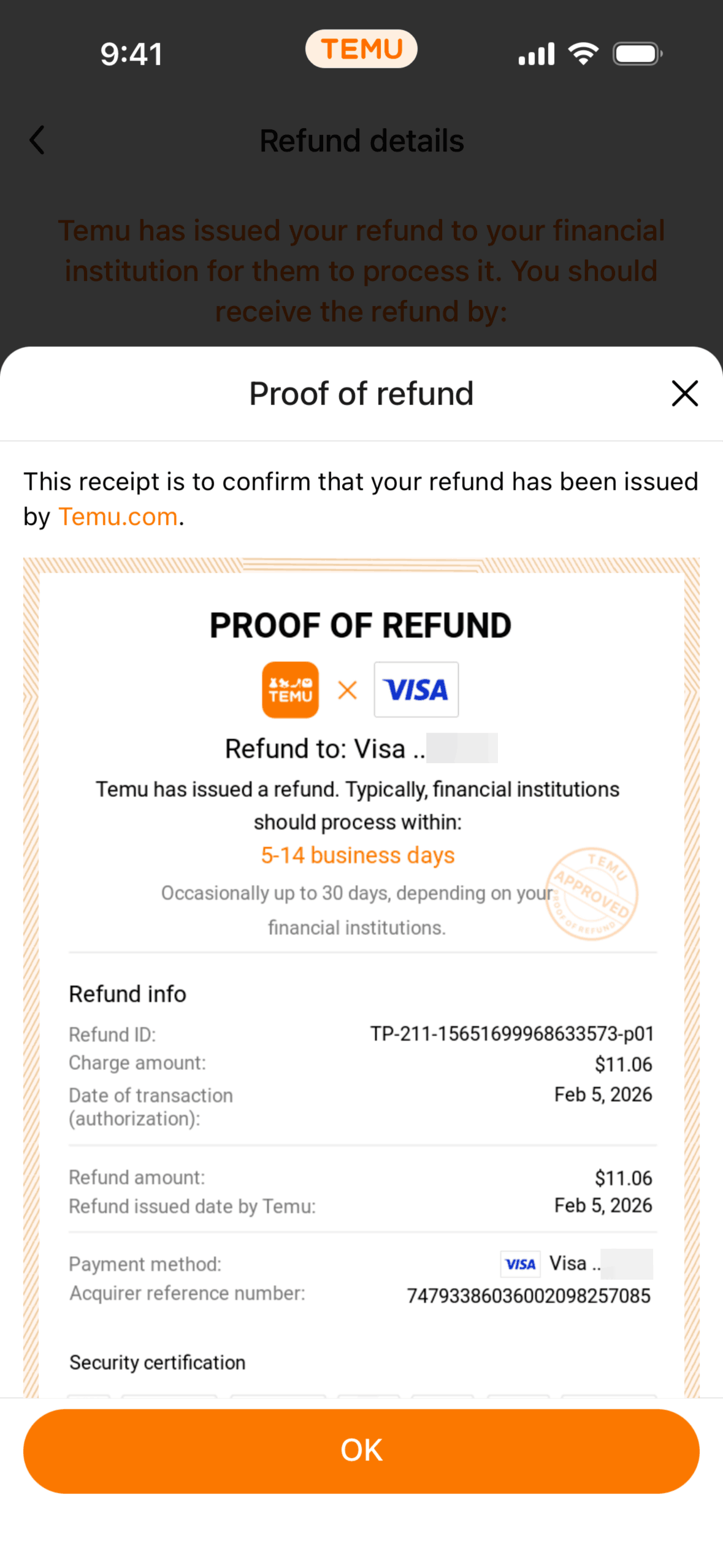 Temu iOS Shopping interface screenshot 6