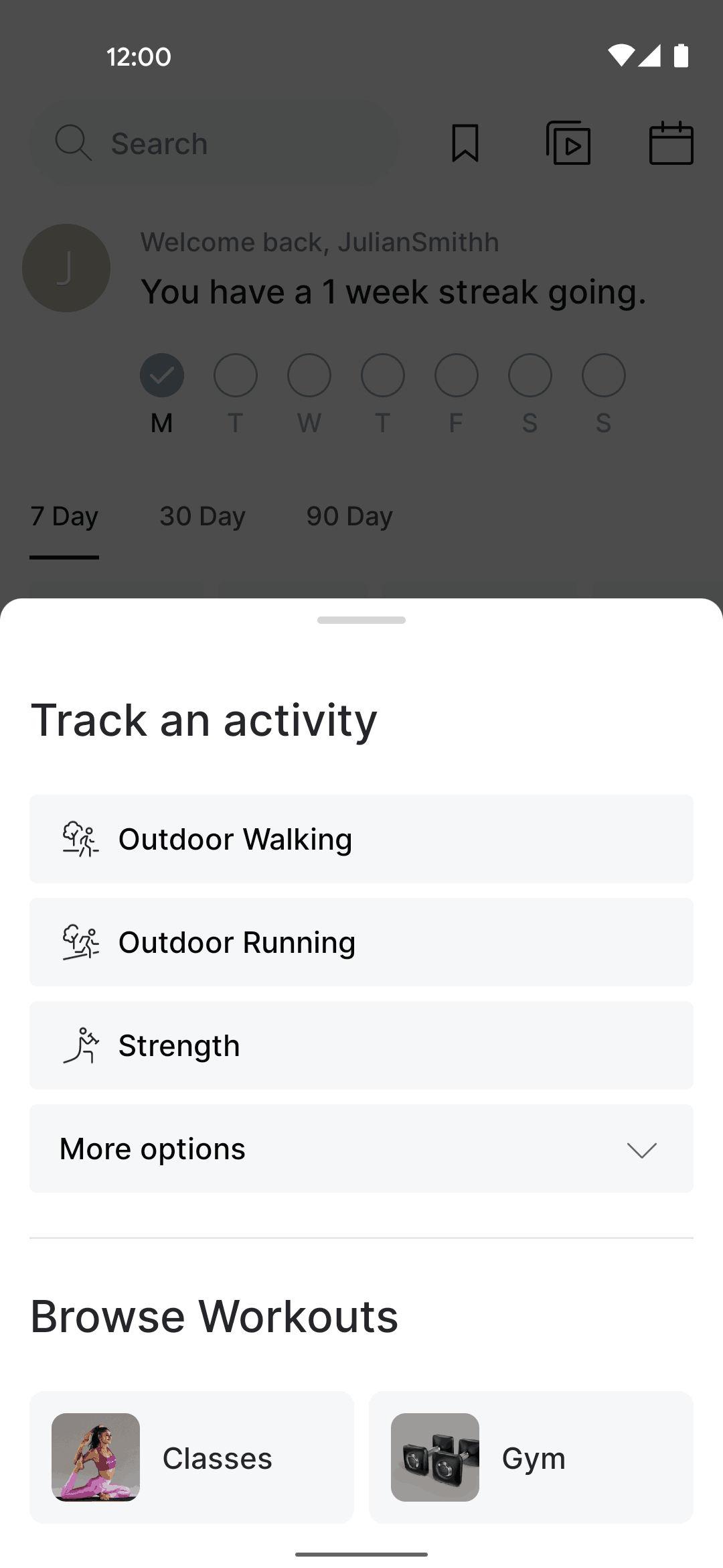 Peloton Android Health & Fitness interface screenshot 15