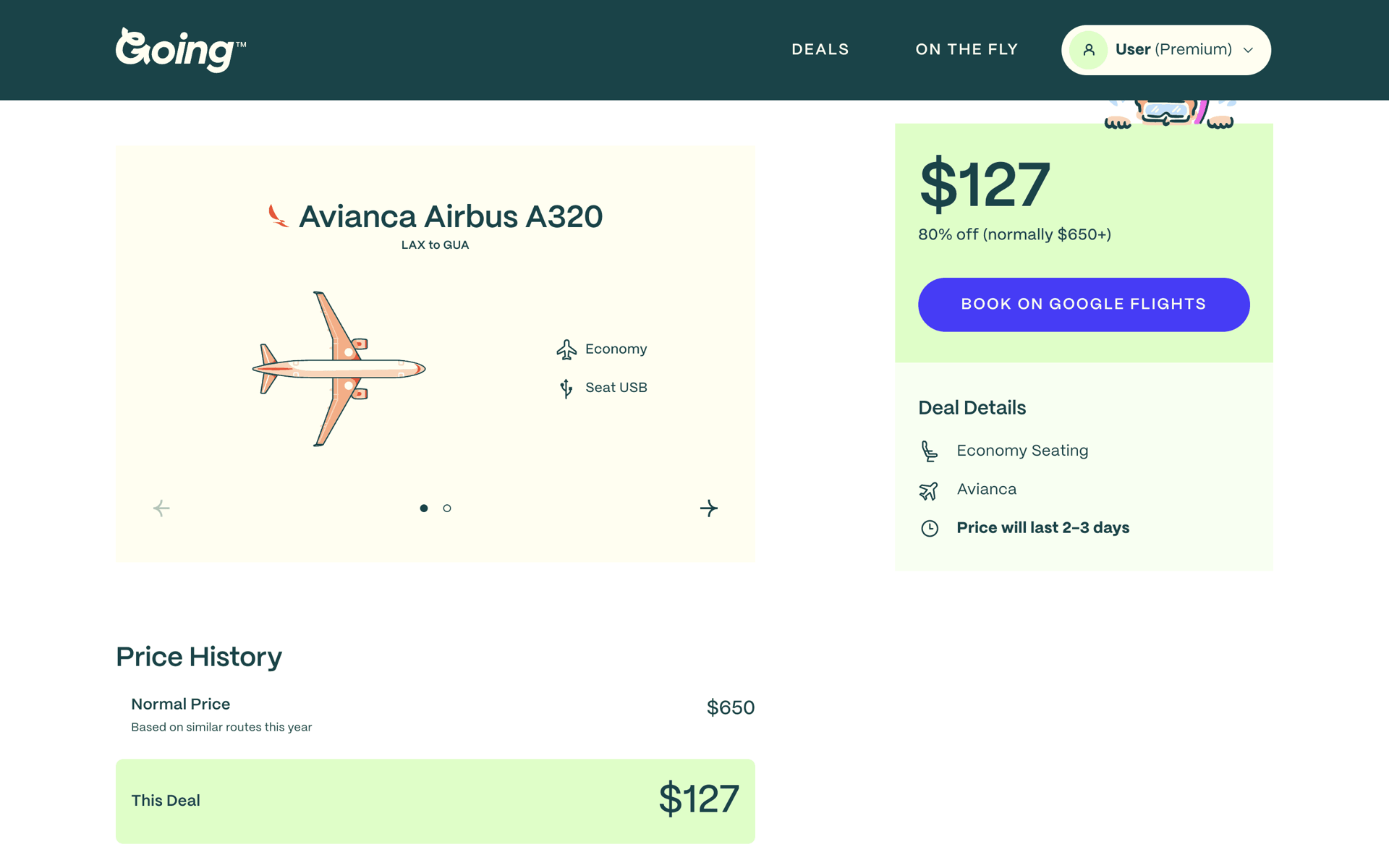 Going Web Travel & Transportation interface screenshot 1