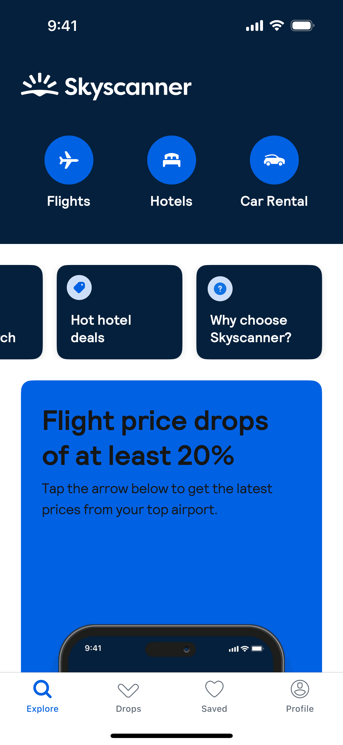 Skyscanner iOS Travel & Transportation interface screenshot 4
