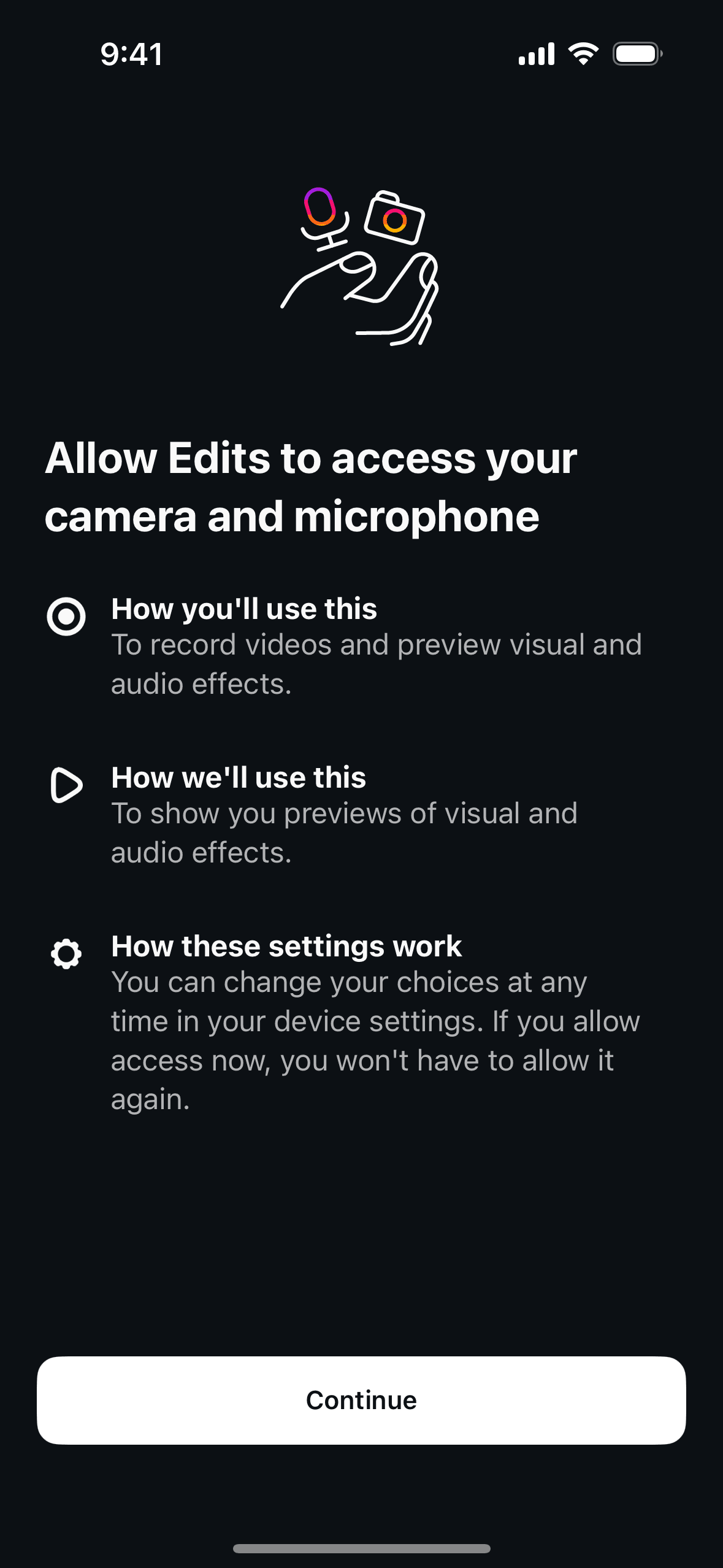 Edits iOS Photo & Video interface screenshot 24
