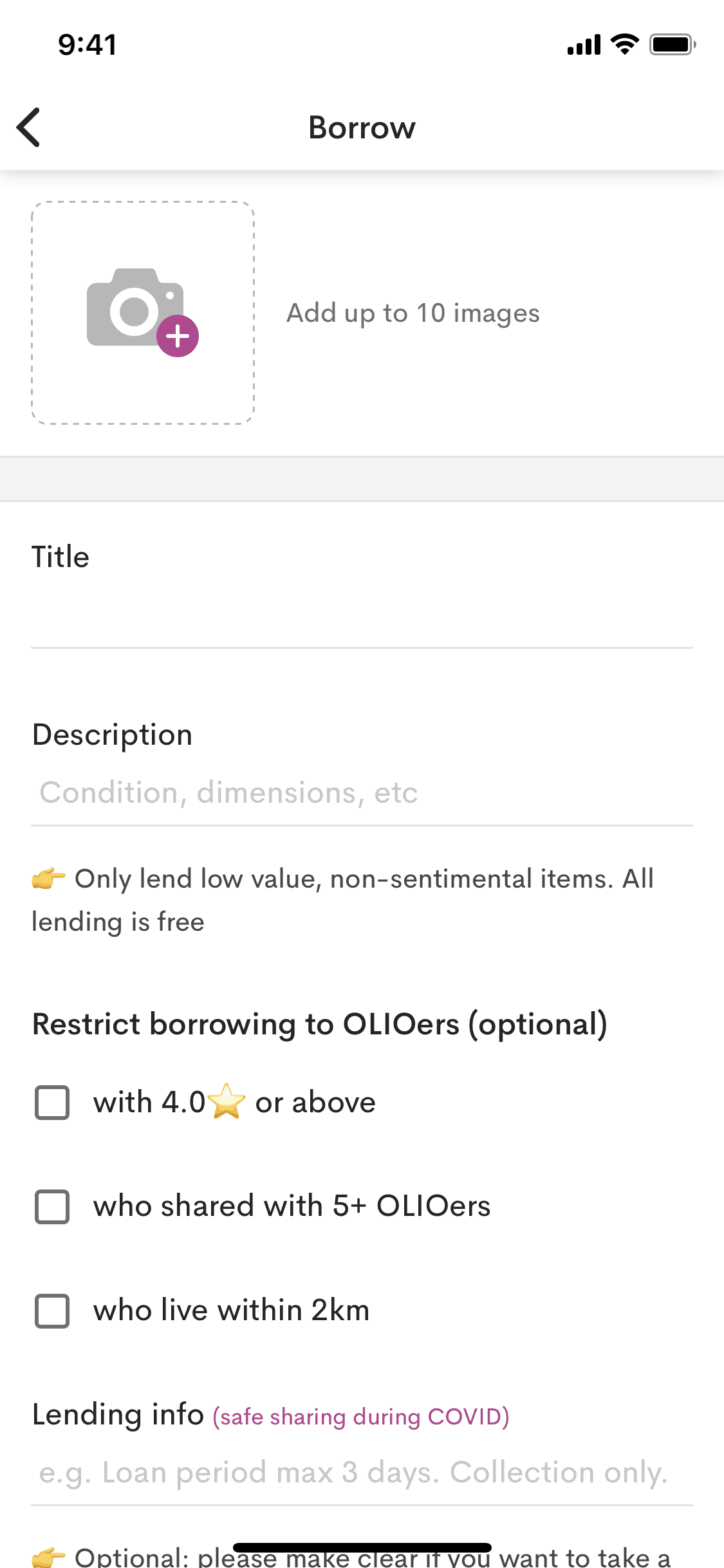 OLIO iOS Food & Drink interface screenshot 9