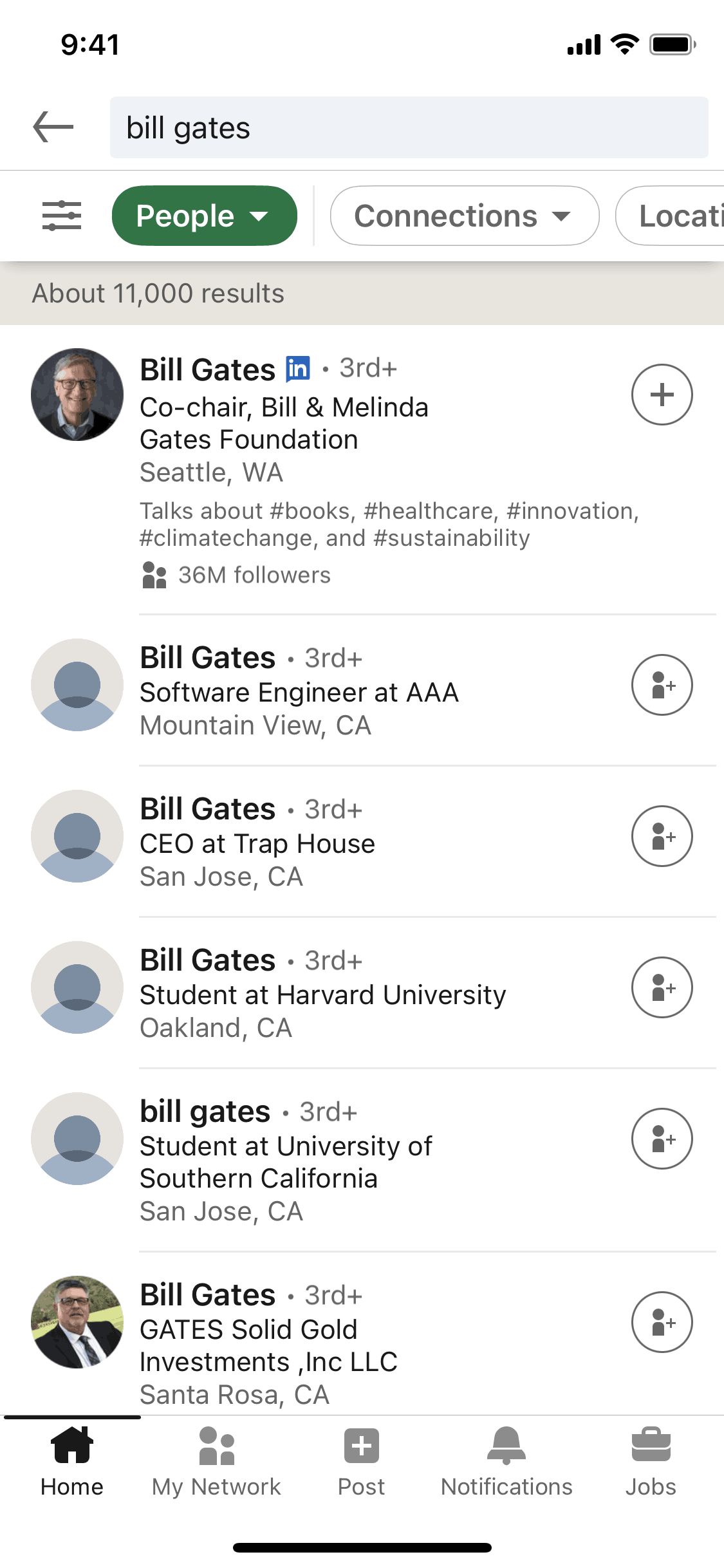 LinkedIn iOS Business interface screenshot 16