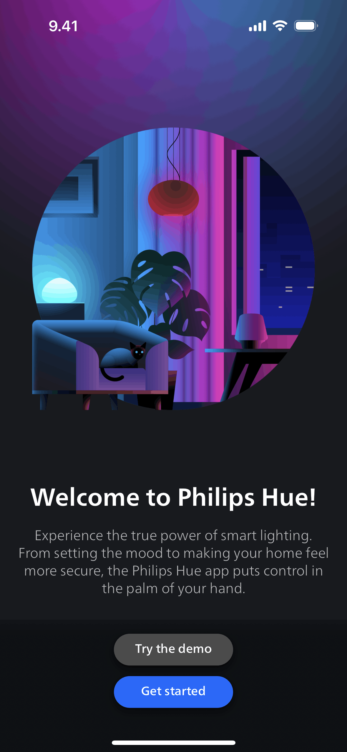 Philips Hue iOS Lifestyle interface screenshot 2