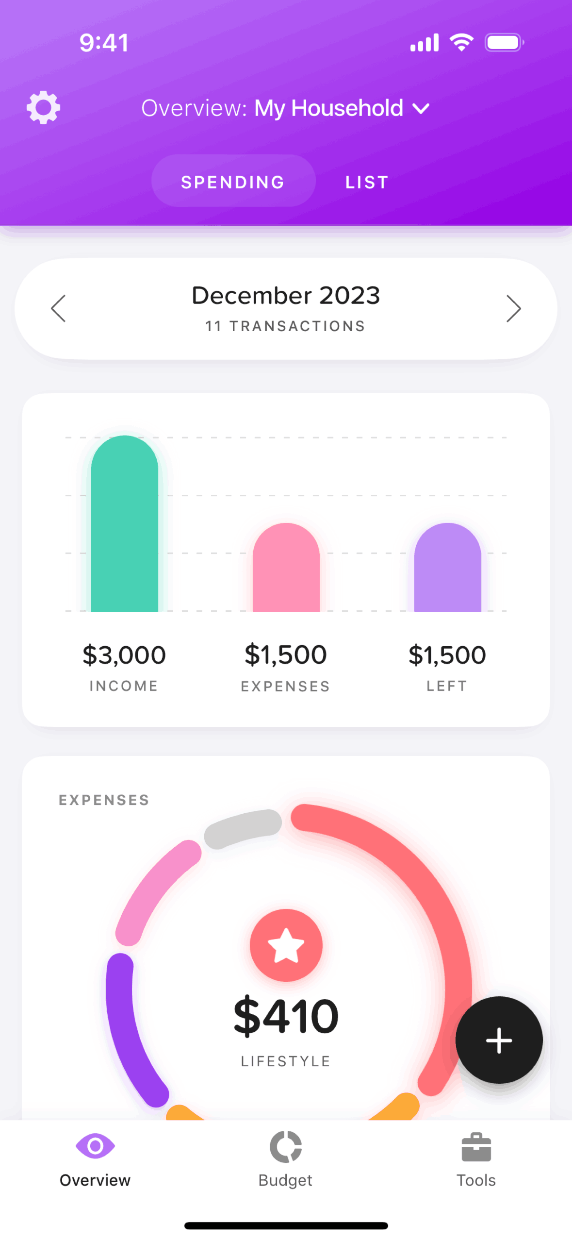Buddy iOS Finance interface screenshot 1