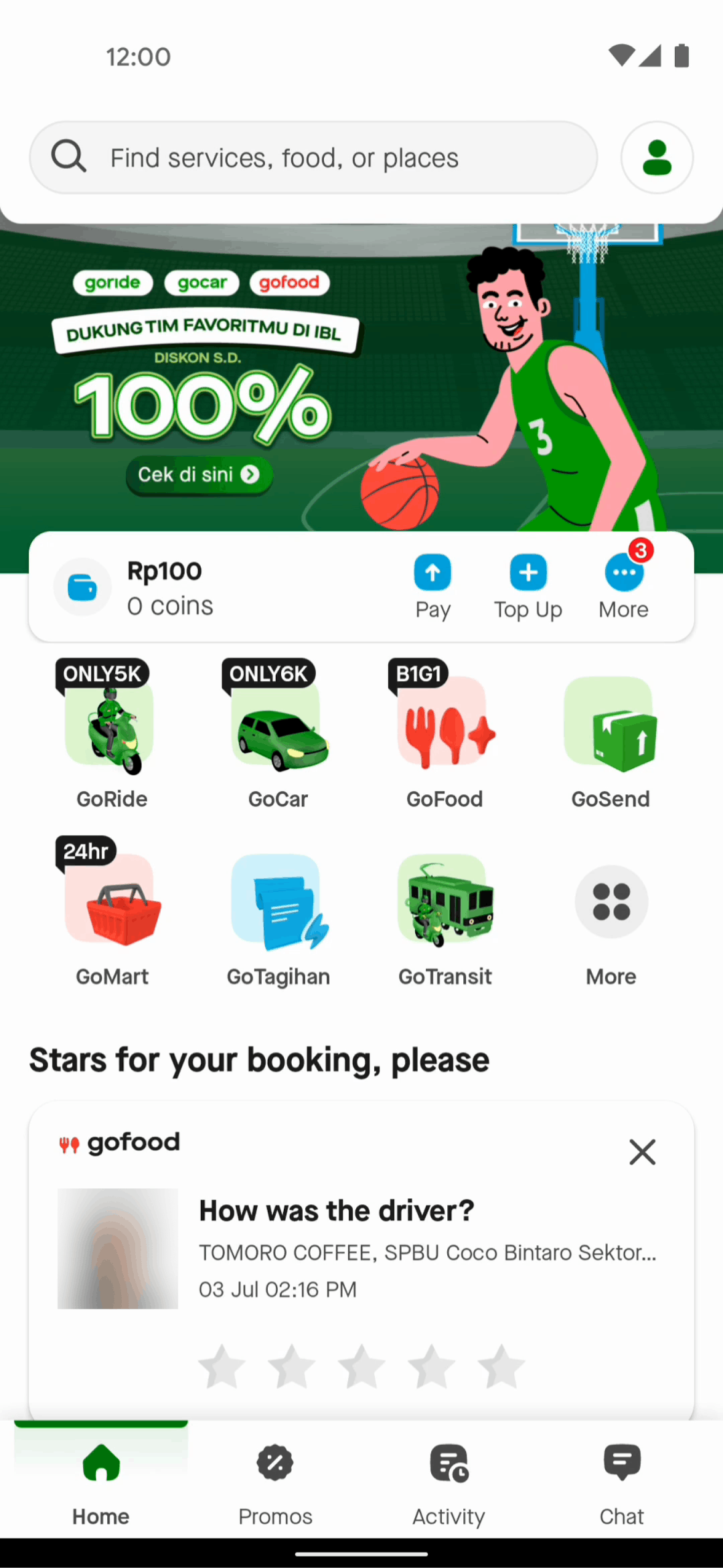 Gojek Android Travel & Transportation interface screenshot 2