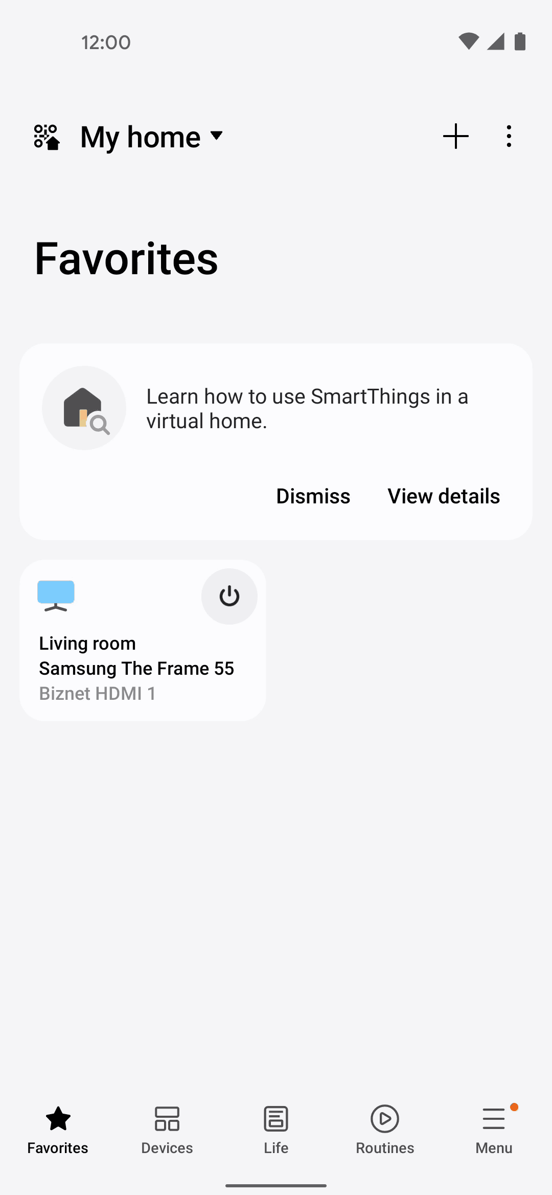 SmartThings Android Productivity interface screenshot 1