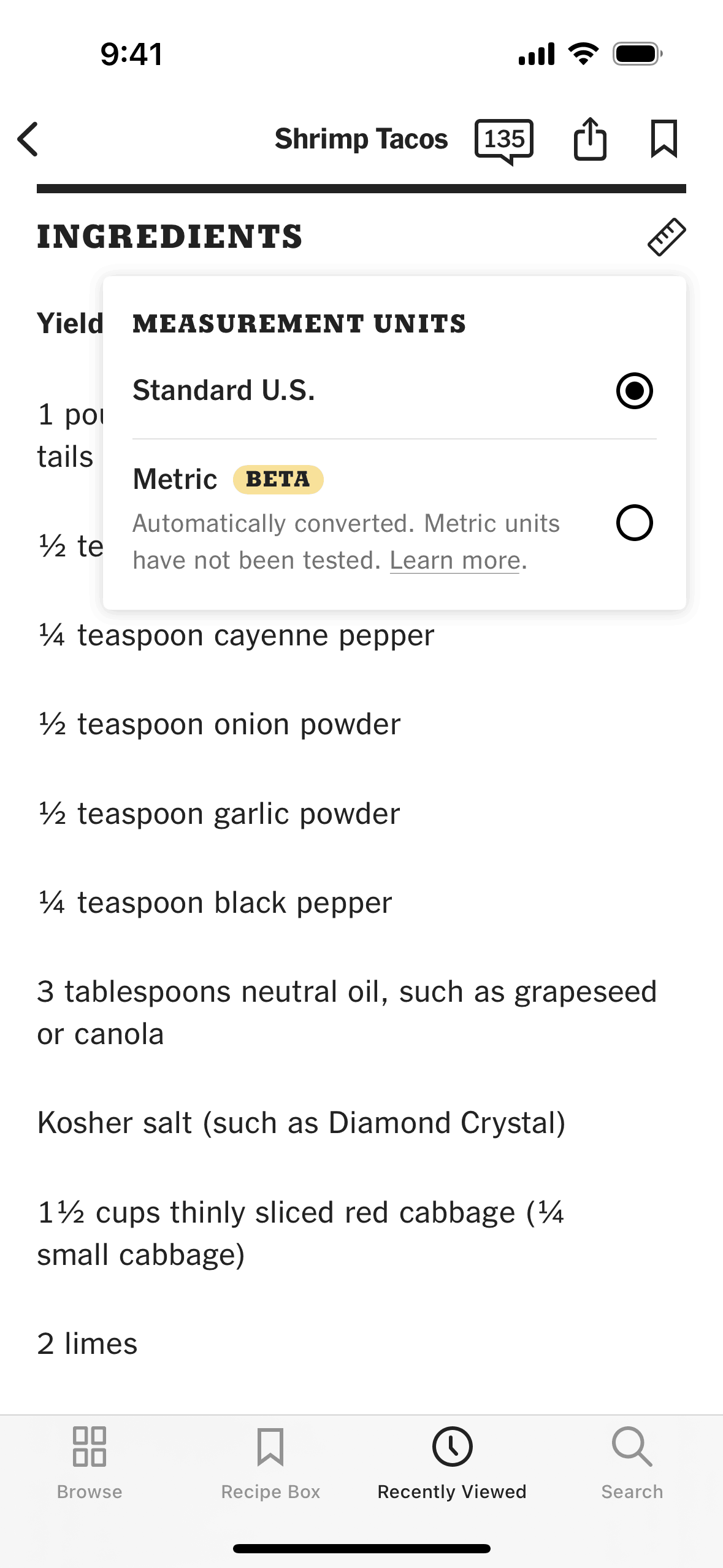 NYT Cooking iOS Food & Drink interface screenshot 19