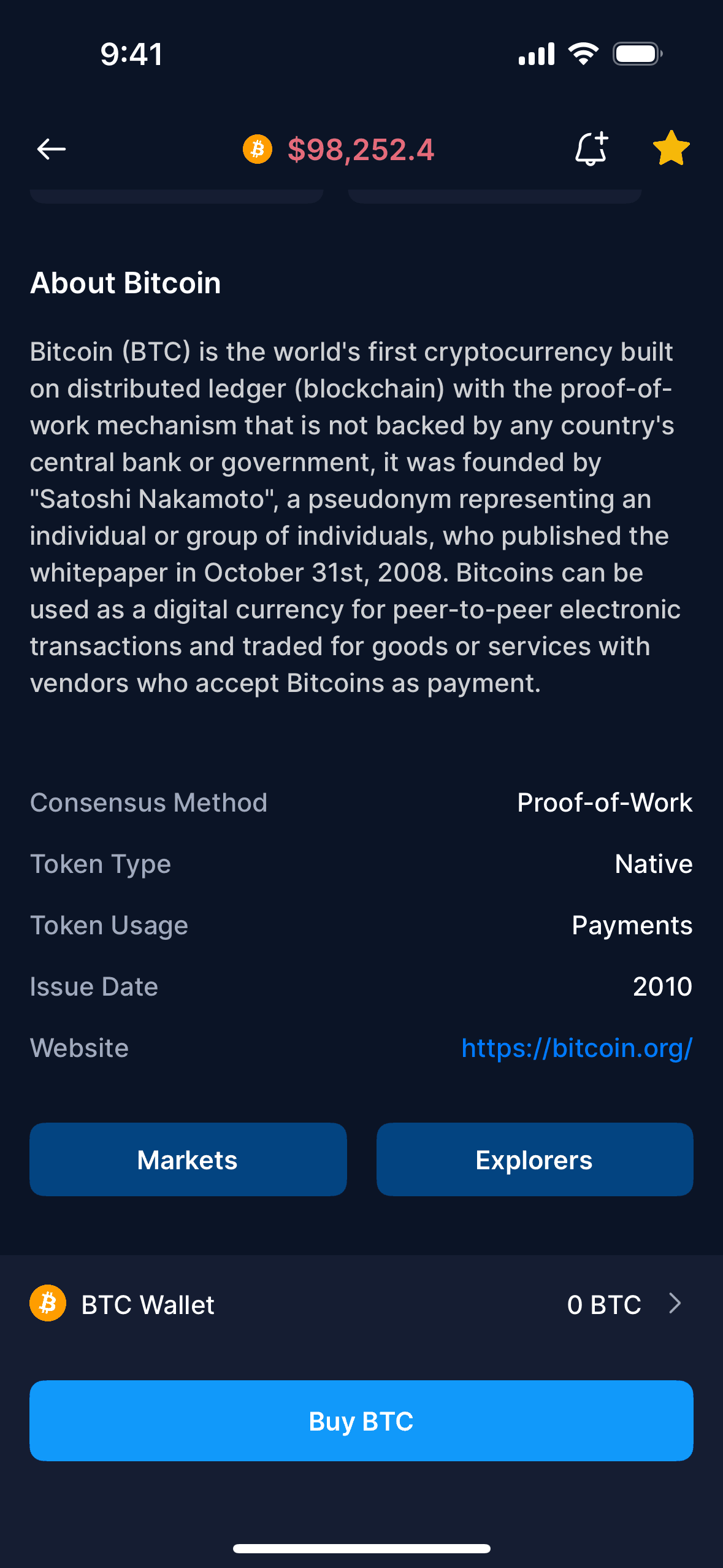 Crypto.com iOS Finance interface screenshot 1
