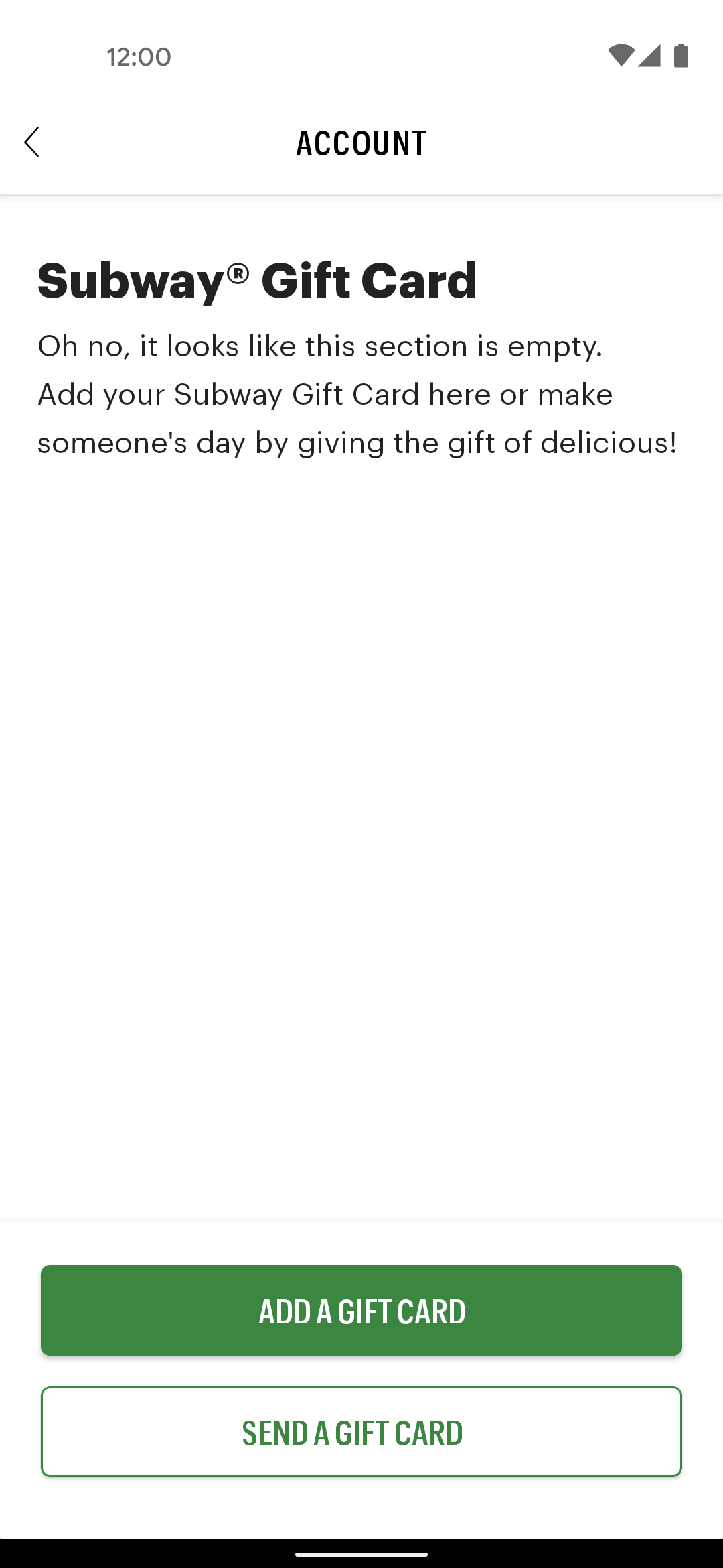 Subway Android Food & Drink interface screenshot 17