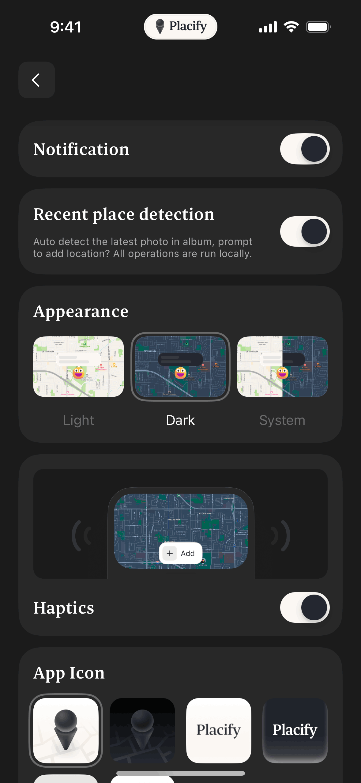 Placify iOS Lifestyle interface screenshot 24
