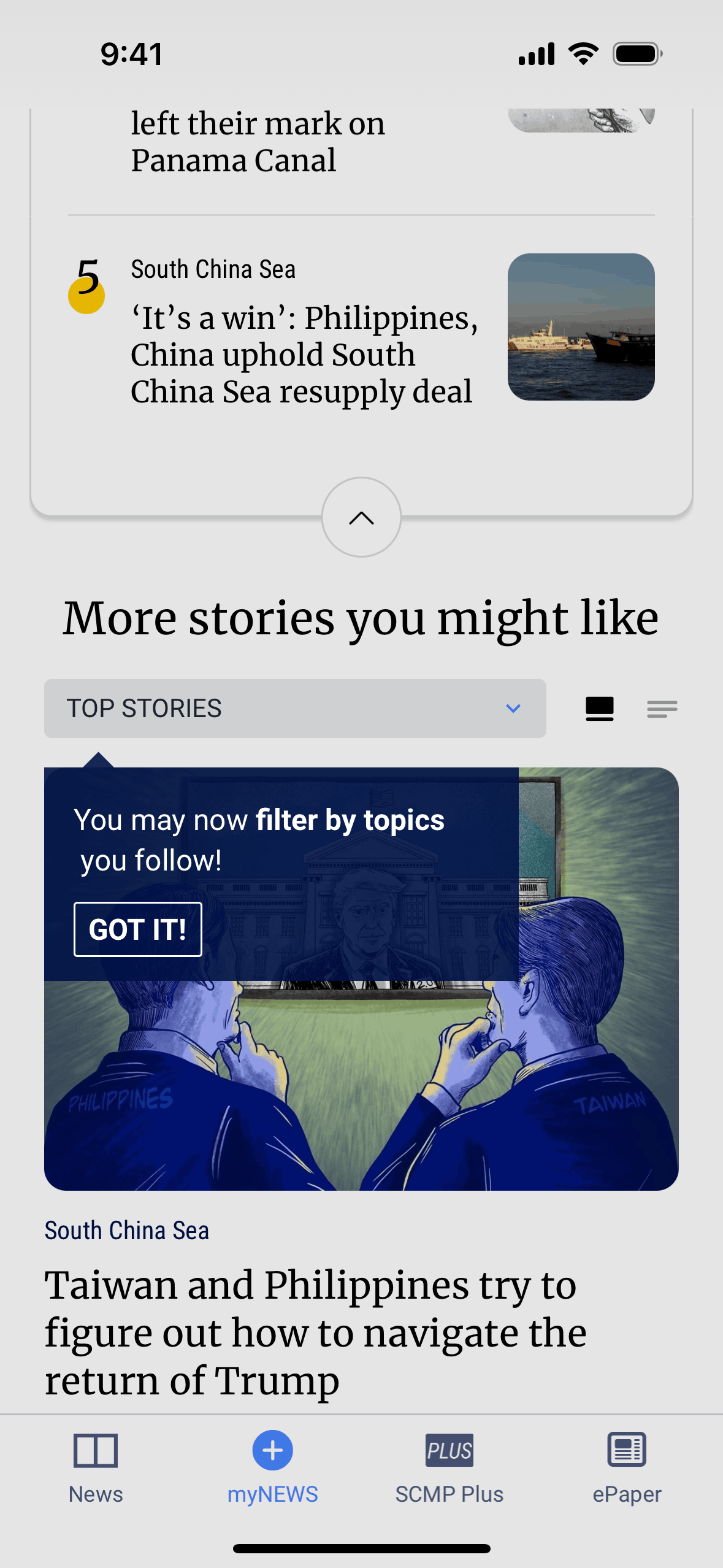 South China Morning Post iOS News interface screenshot 18