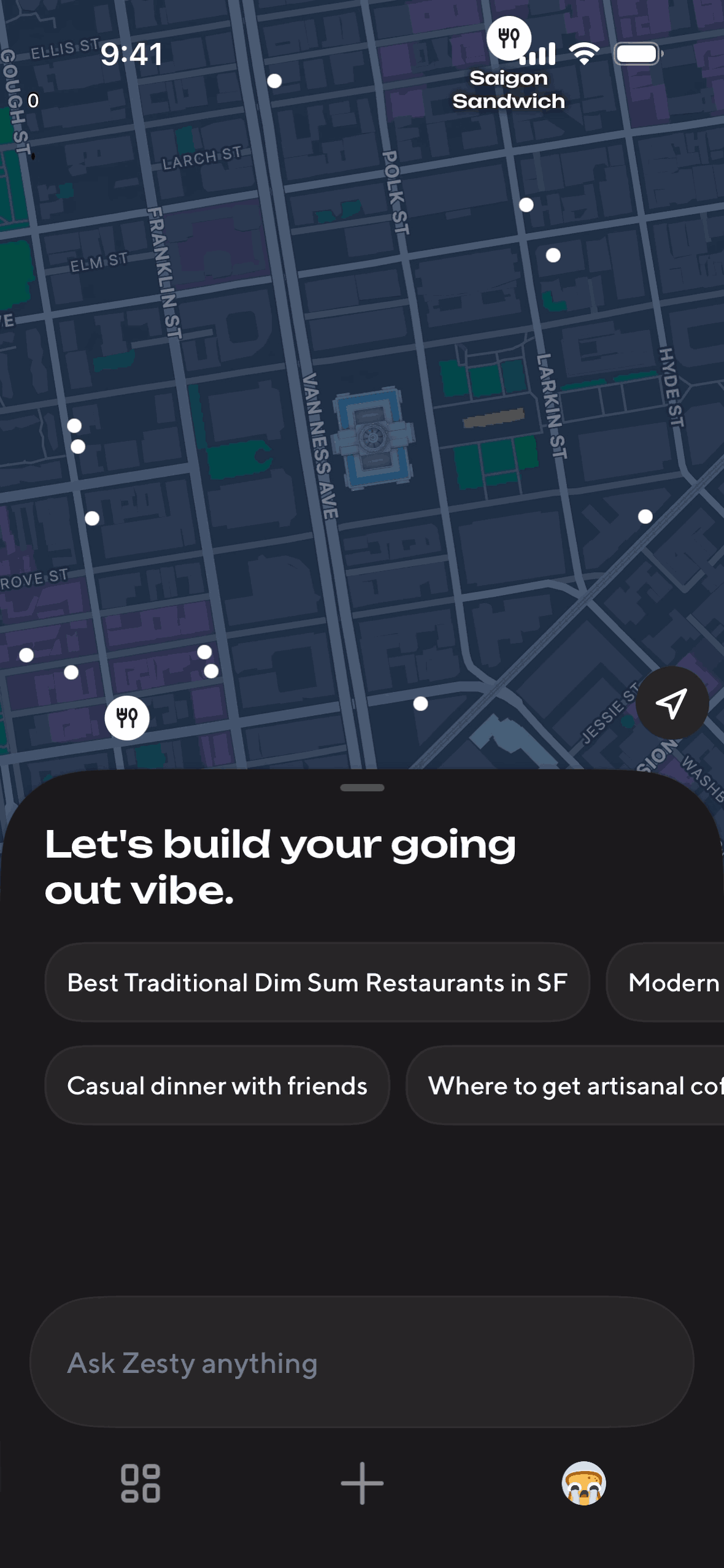Zesty iOS Food & Drink interface screenshot 1