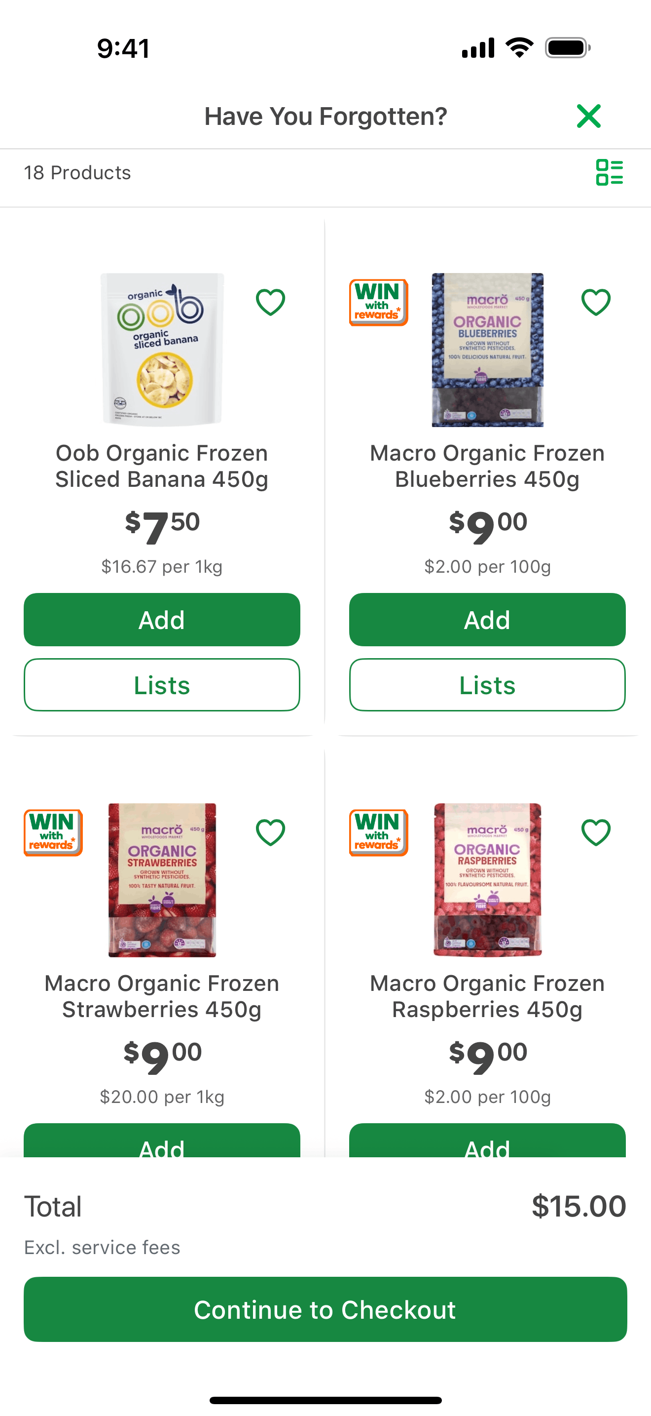 Woolworths iOS Shopping interface screenshot 10