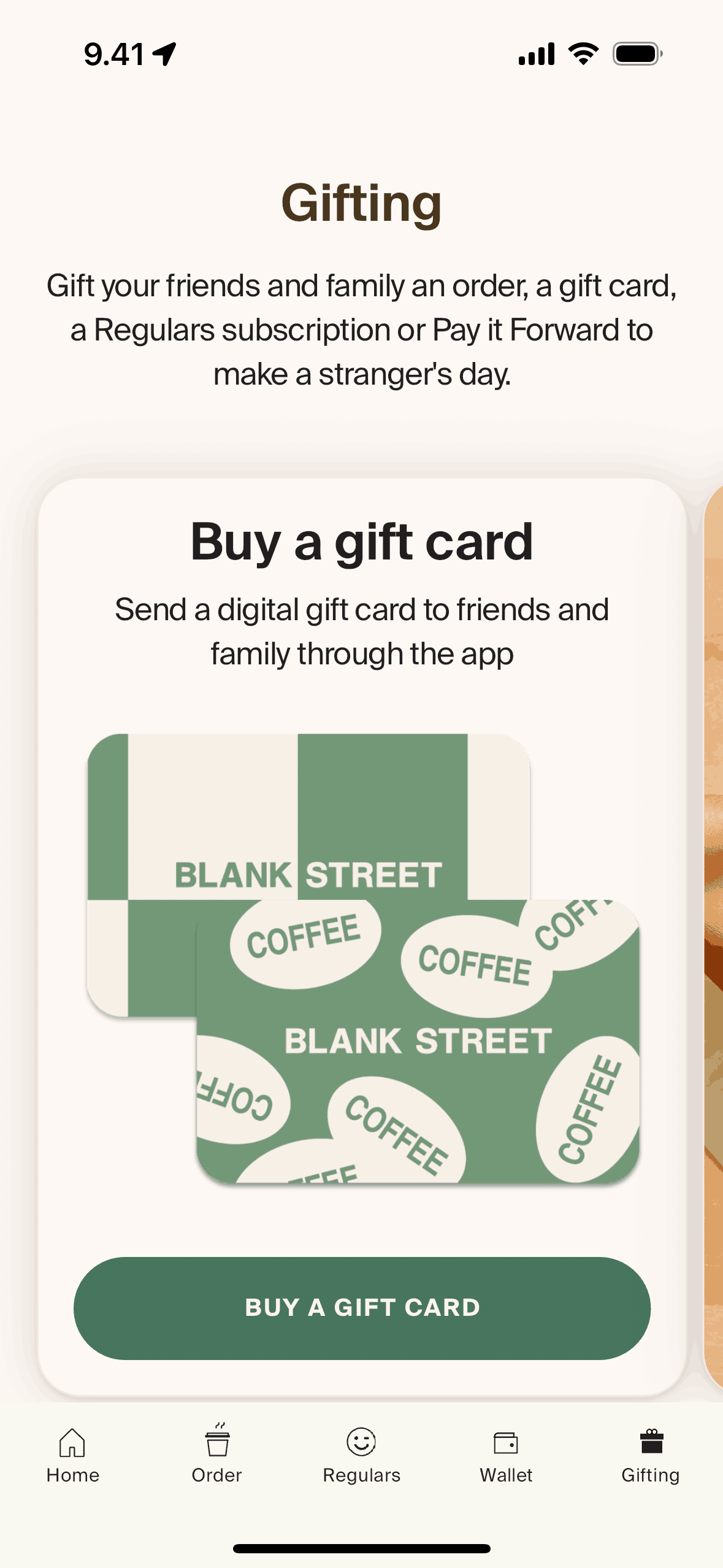 Gifting on Blank Street (ios) screen 2