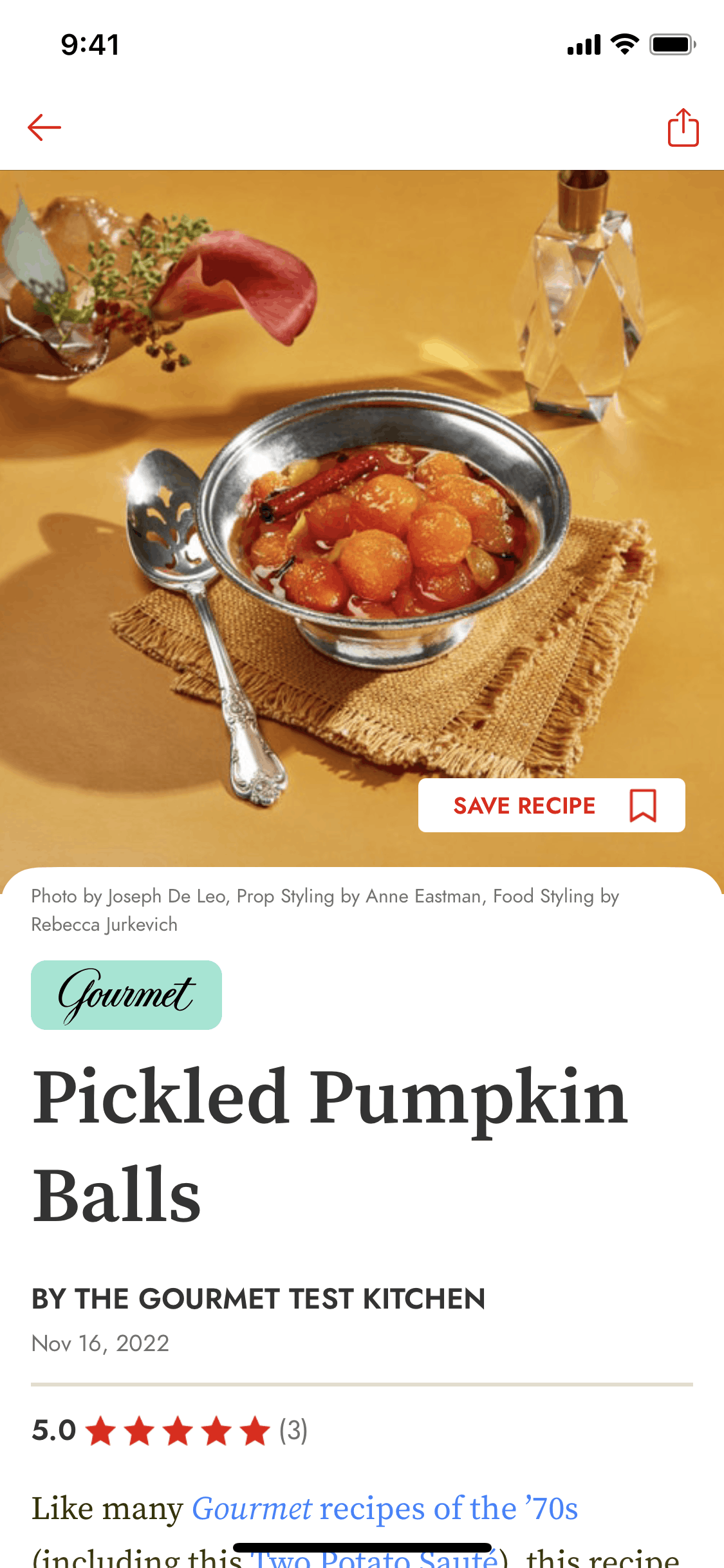 Epicurious iOS Food & Drink interface screenshot 7