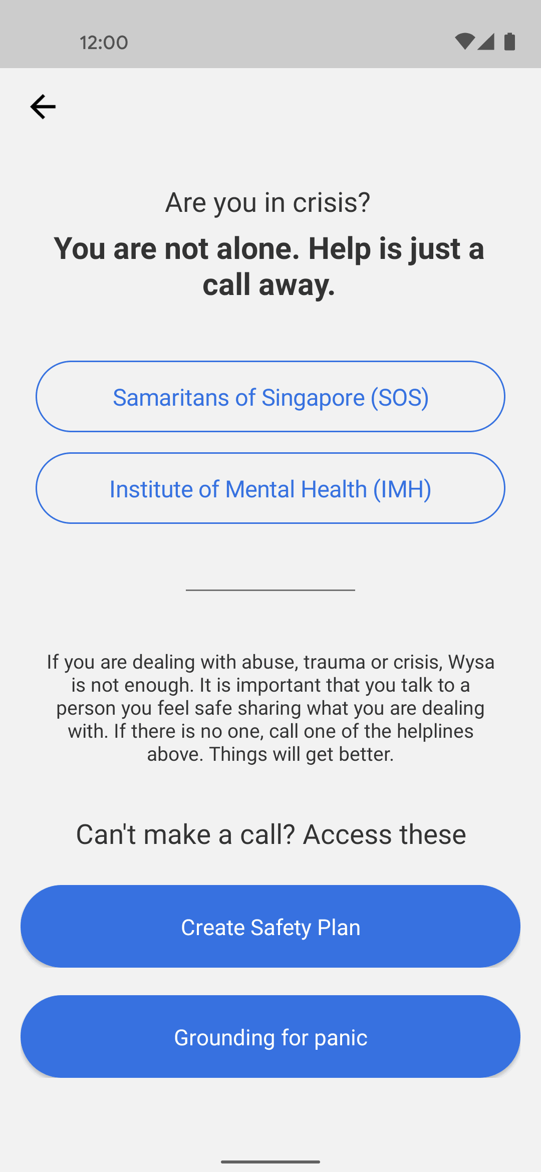 Wysa Android AI interface screenshot 18