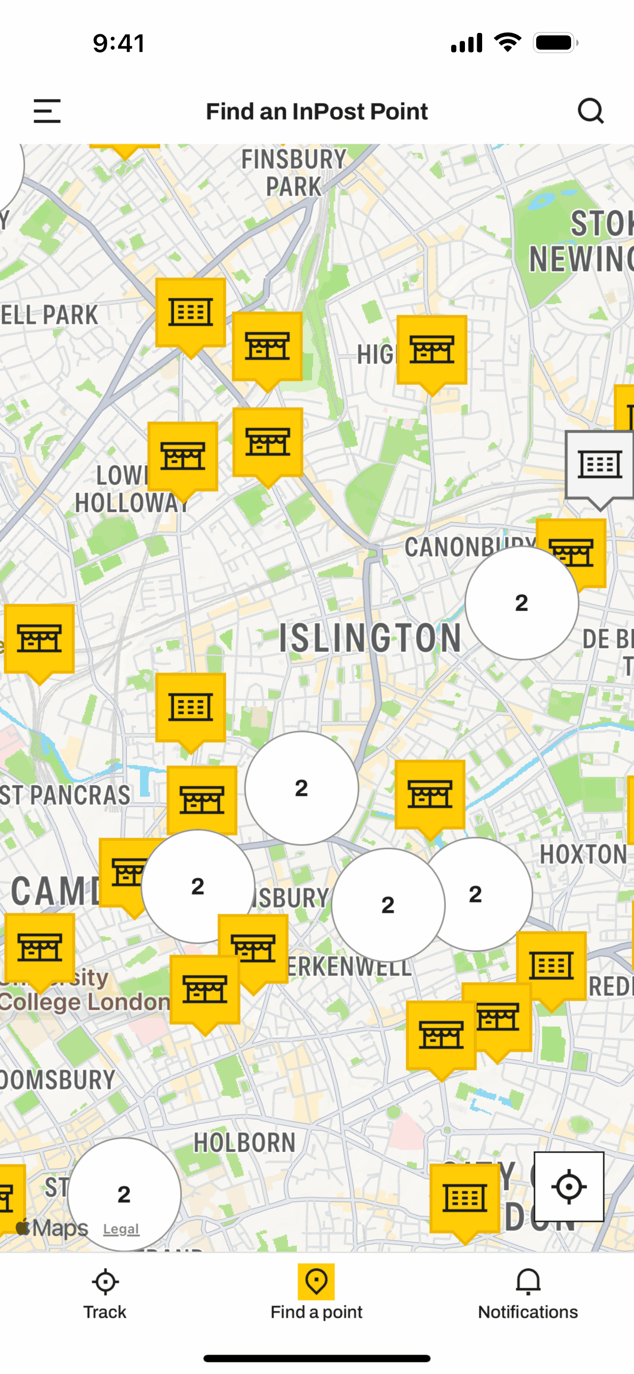 InPost UK iOS Shopping interface screenshot 1