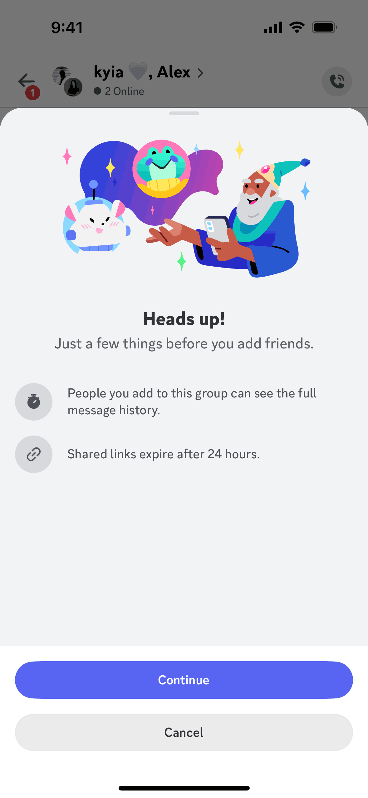 Add a member on Discord (ios) screen 2