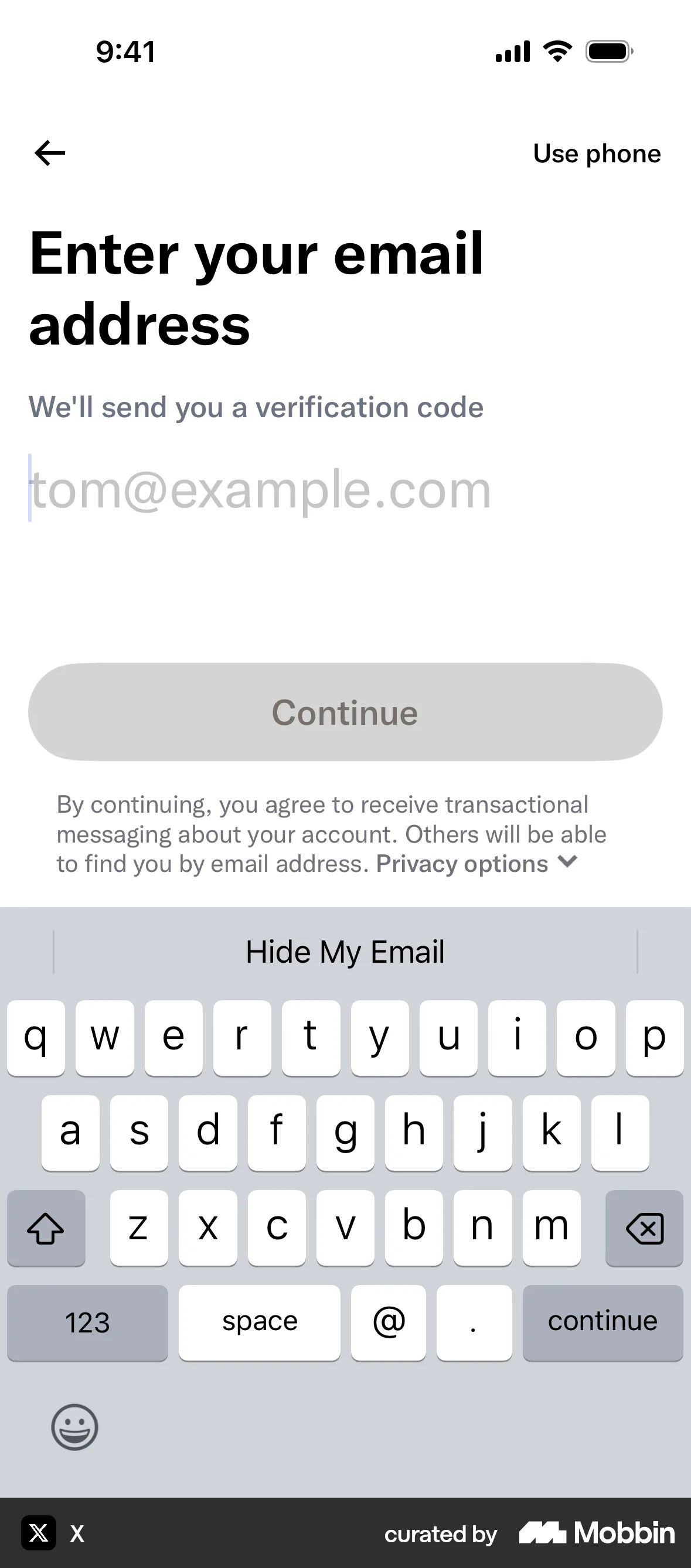 Onboarding on X (ios) screen 5