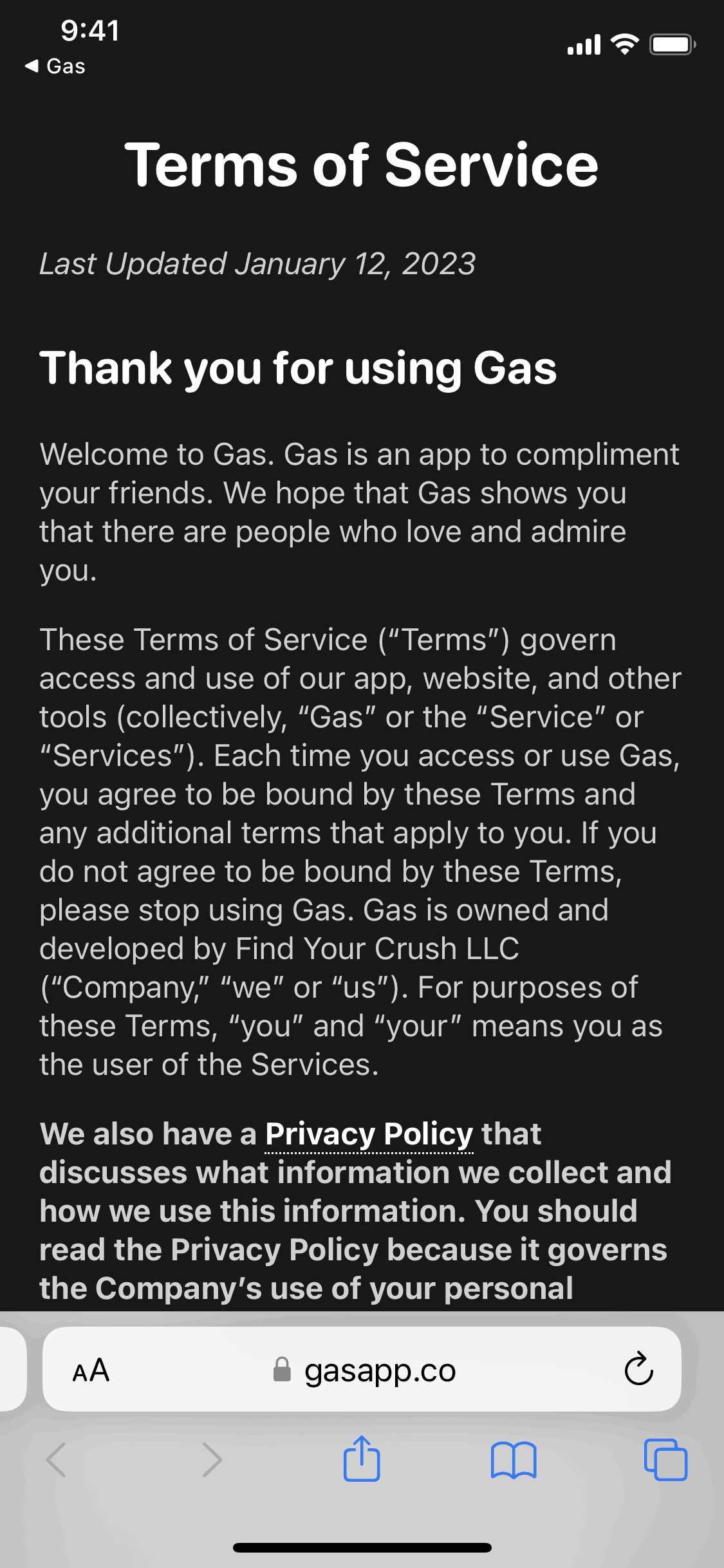 Gas iOS Social Networking interface screenshot 19