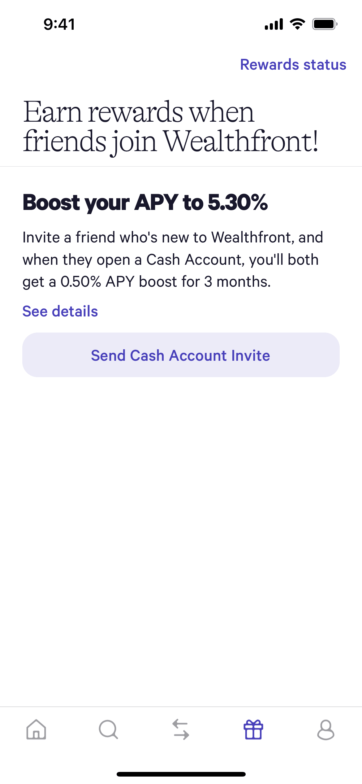 Wealthfront iOS Finance interface screenshot 9