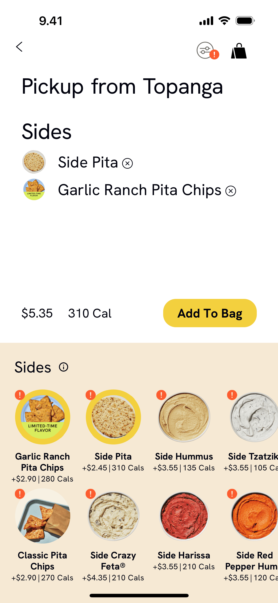 CAVA iOS Food & Drink interface screenshot 3